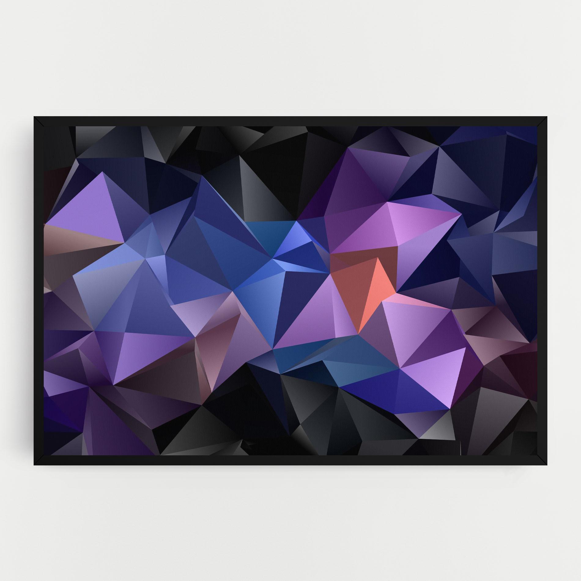 Картина на платно Black Purple Triangle mockup 0