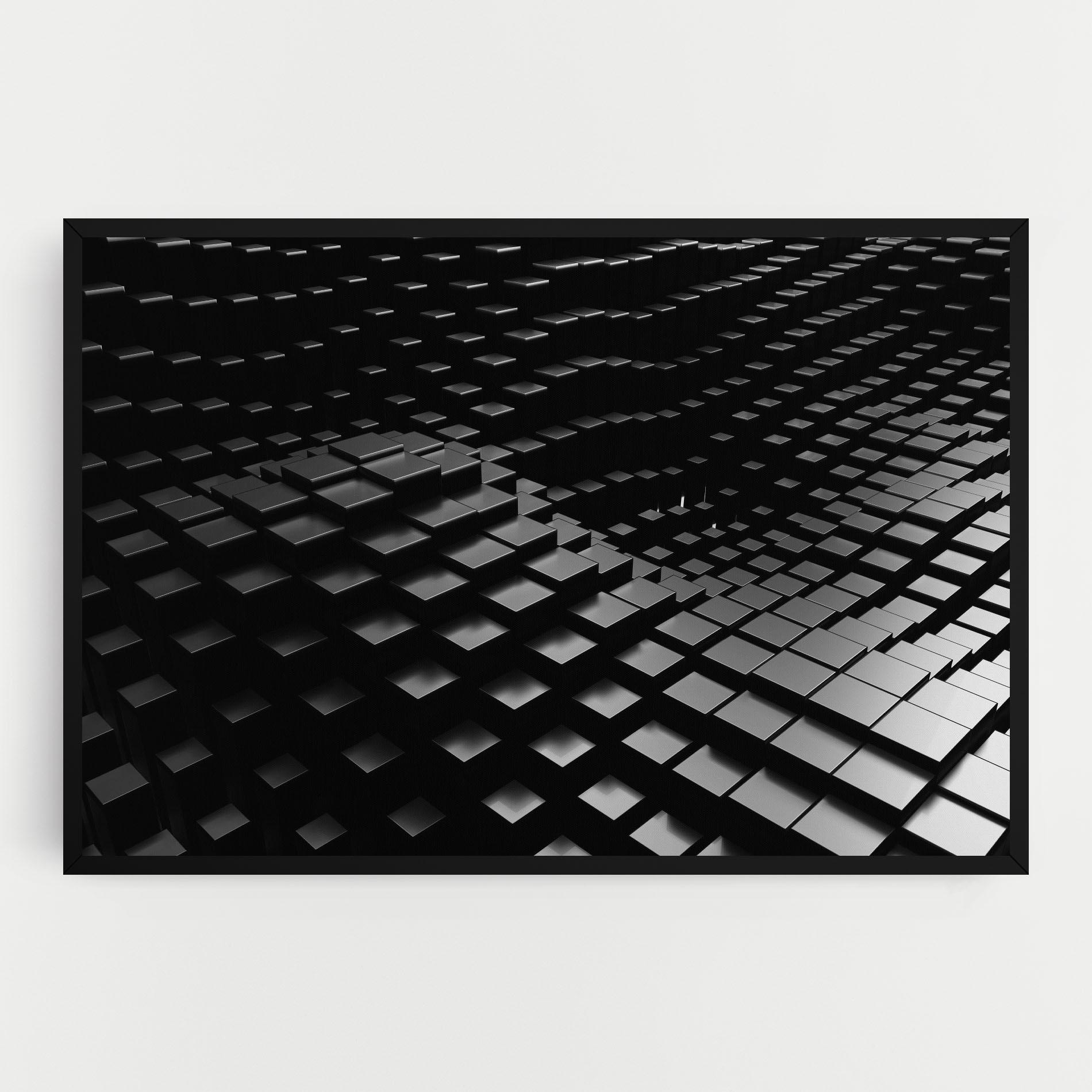 Картина на платно Black Square Wave mockup 0