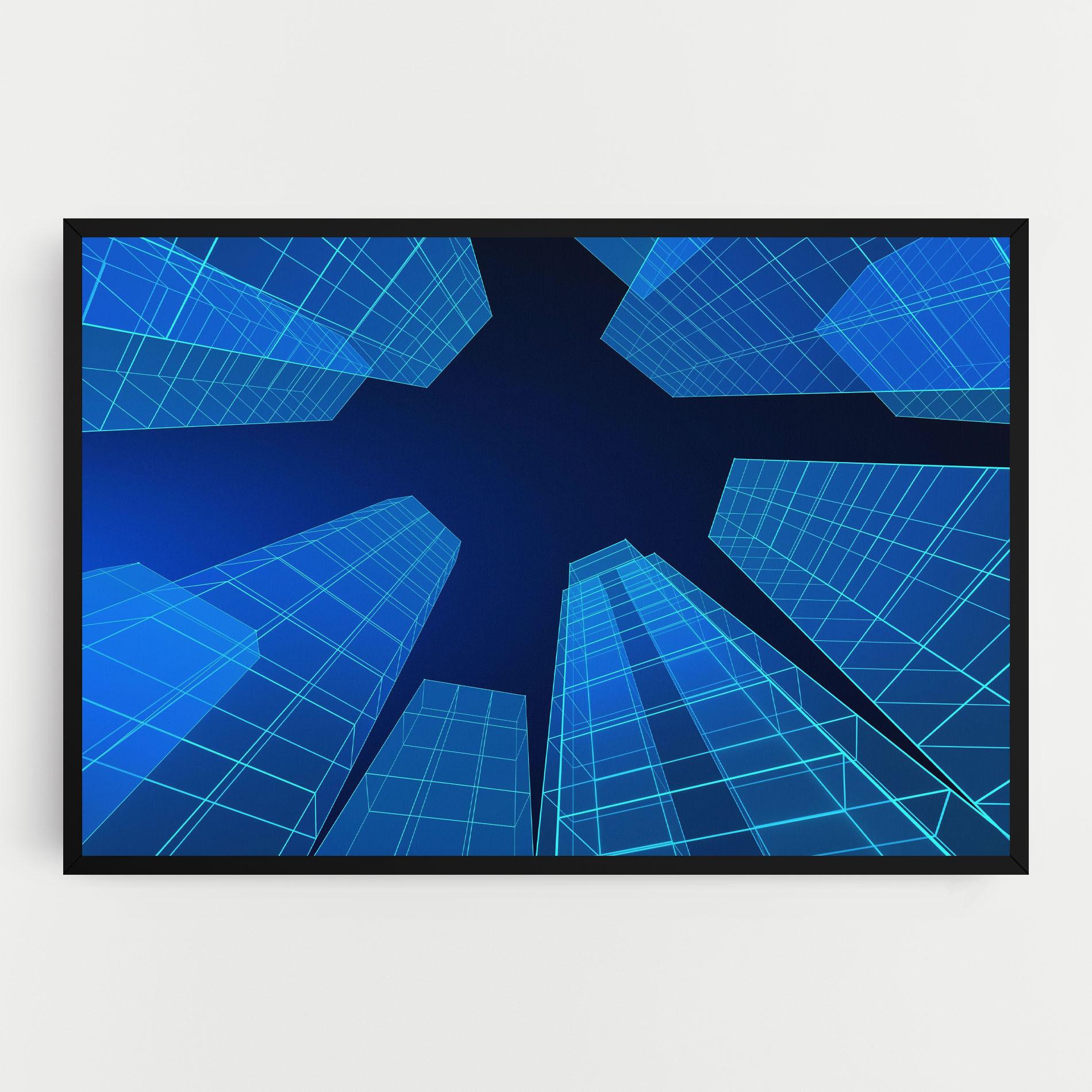 Картина на платно Blue Buildings mockup 0