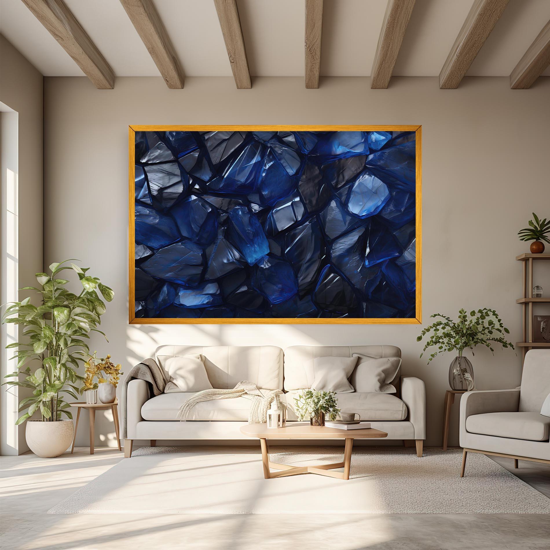Картина на платно Blue Crystal Shape mockup 6