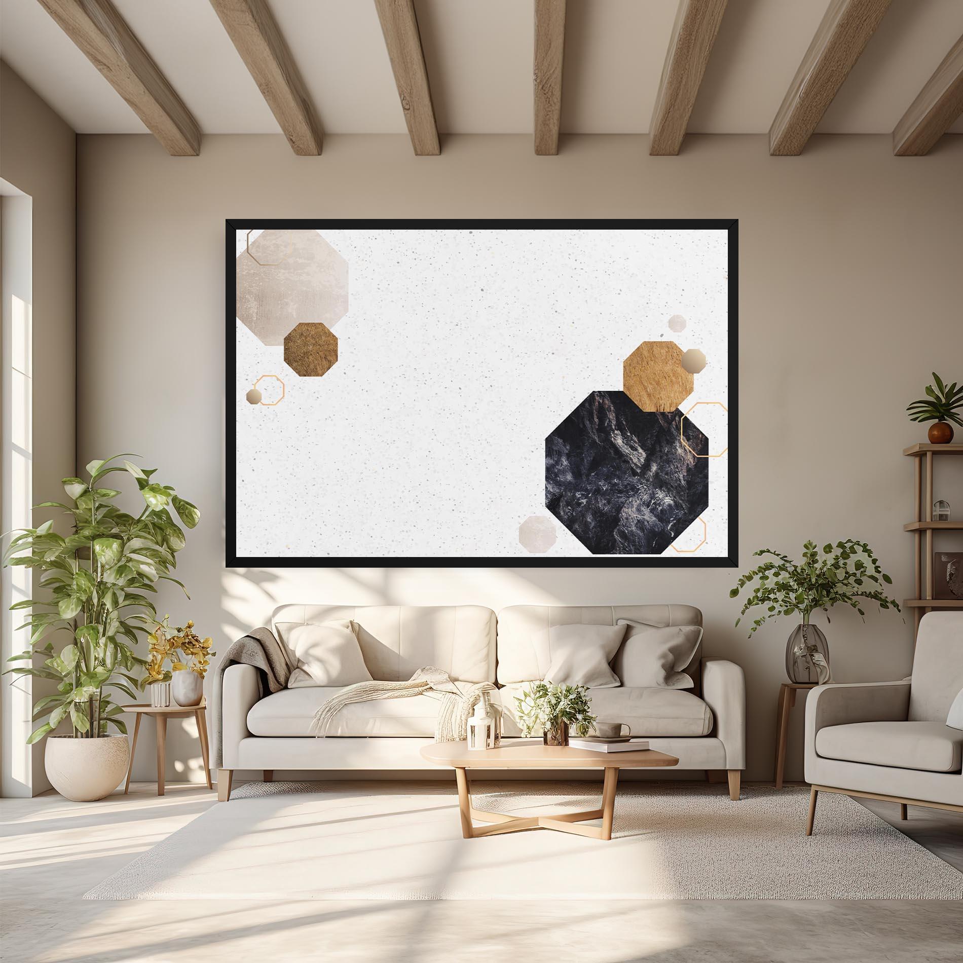 Картина на платно Big Hexagon mockup 6