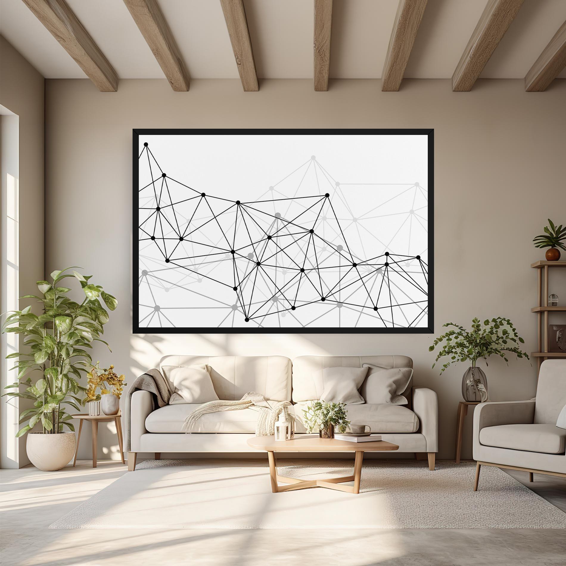 Картина на платно Black Connecting mockup 6