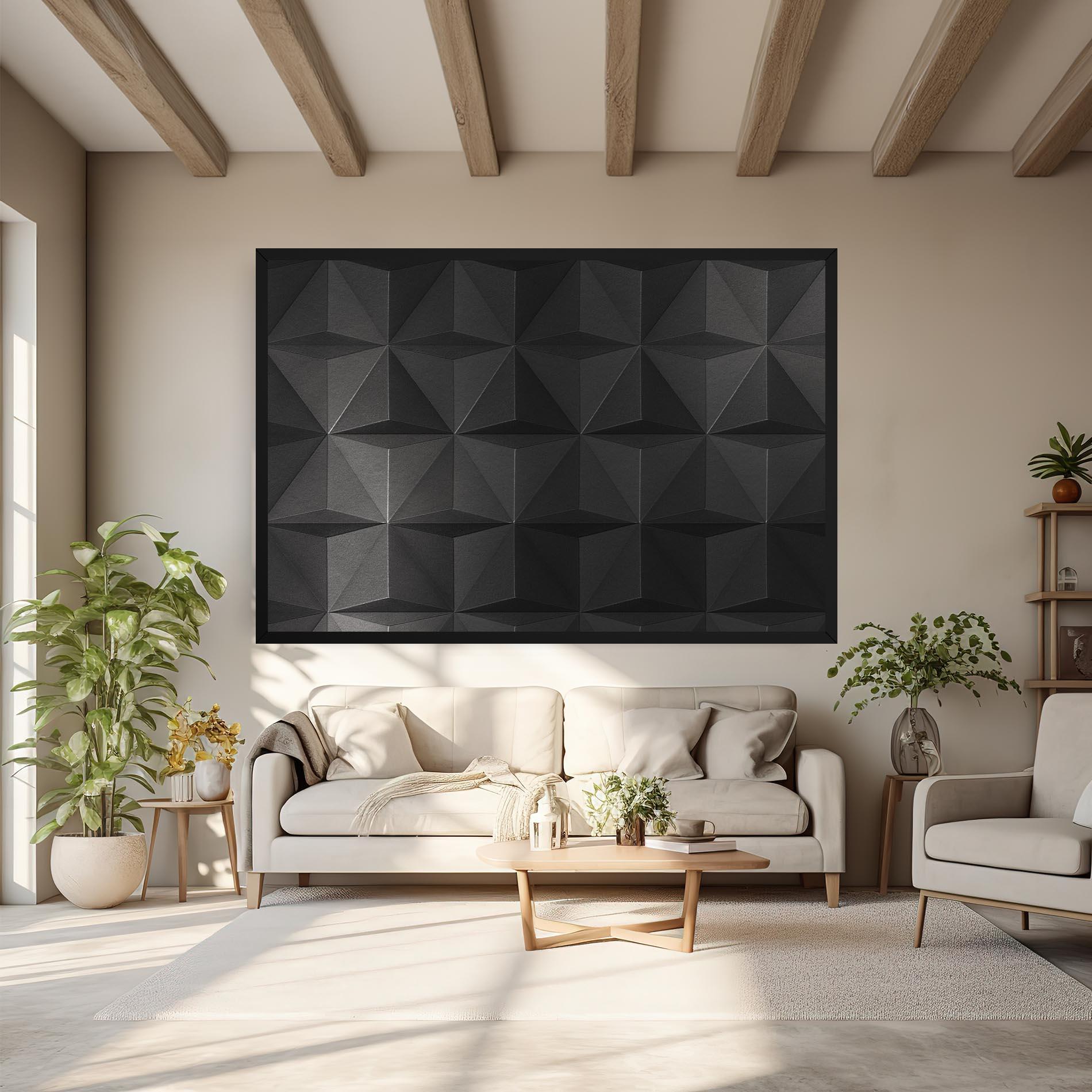 Картина на платно Black Shade Triangle mockup 6