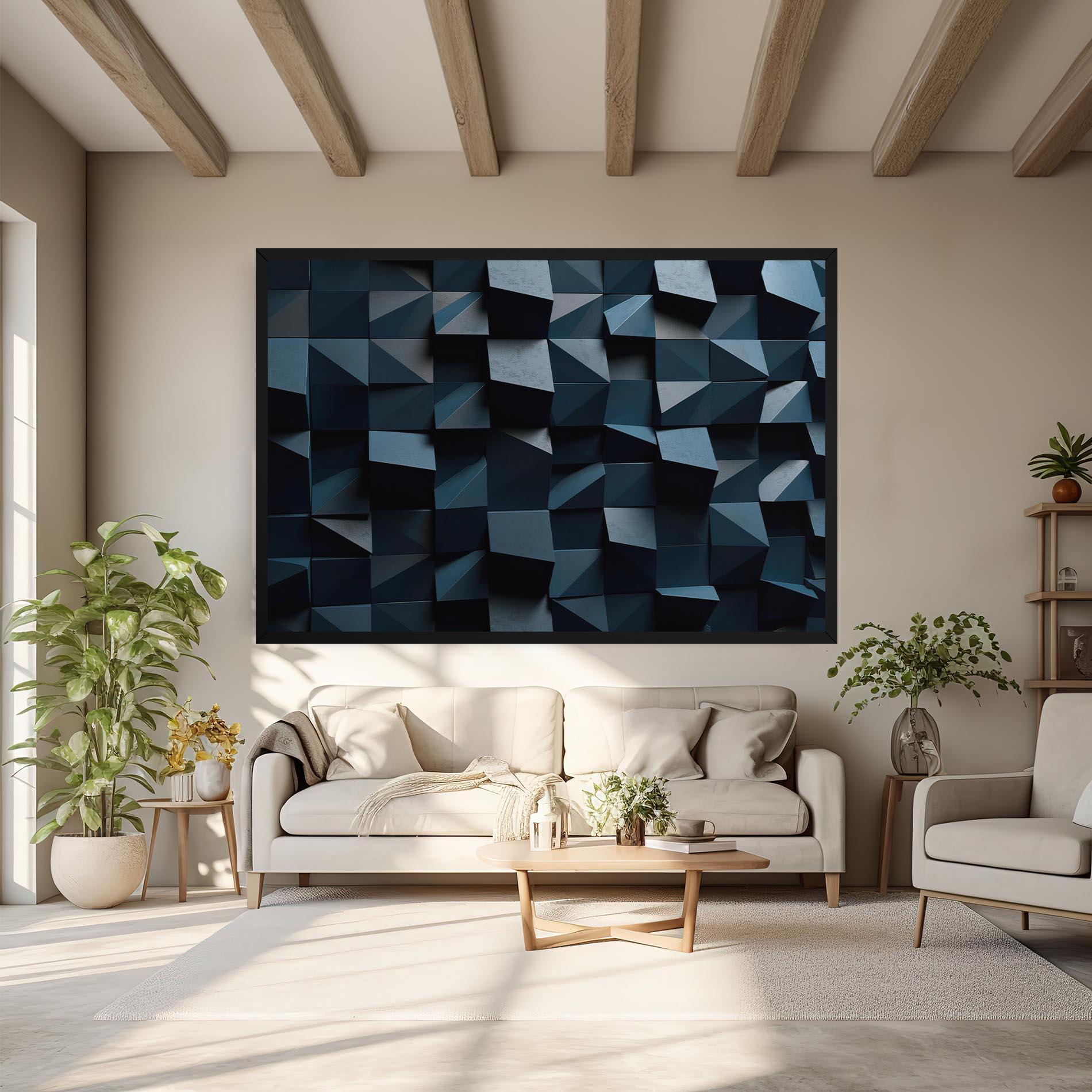 Картина на платно Dark Blue Square mockup 6