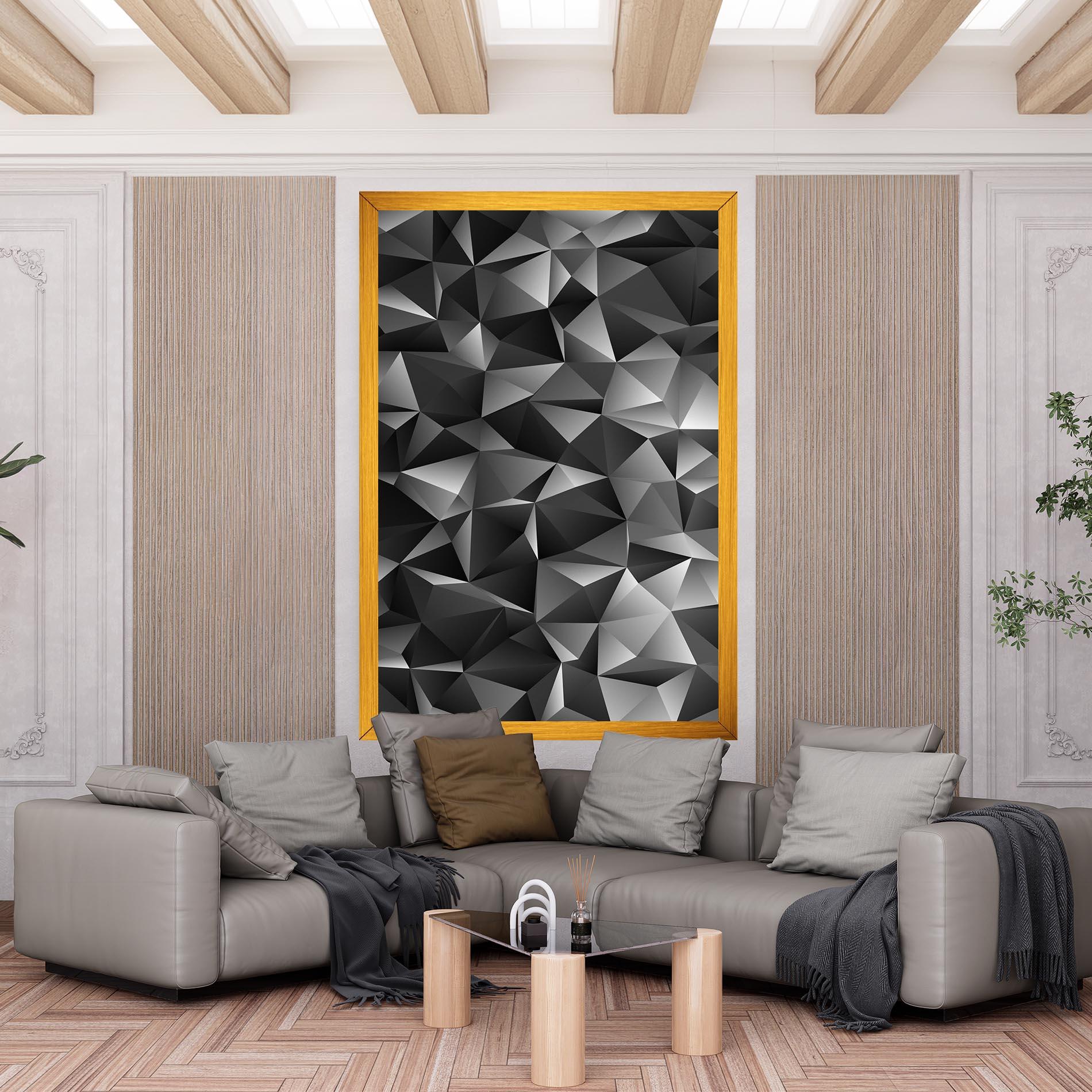 Картина на платно Black Triangle Pattern mockup 6