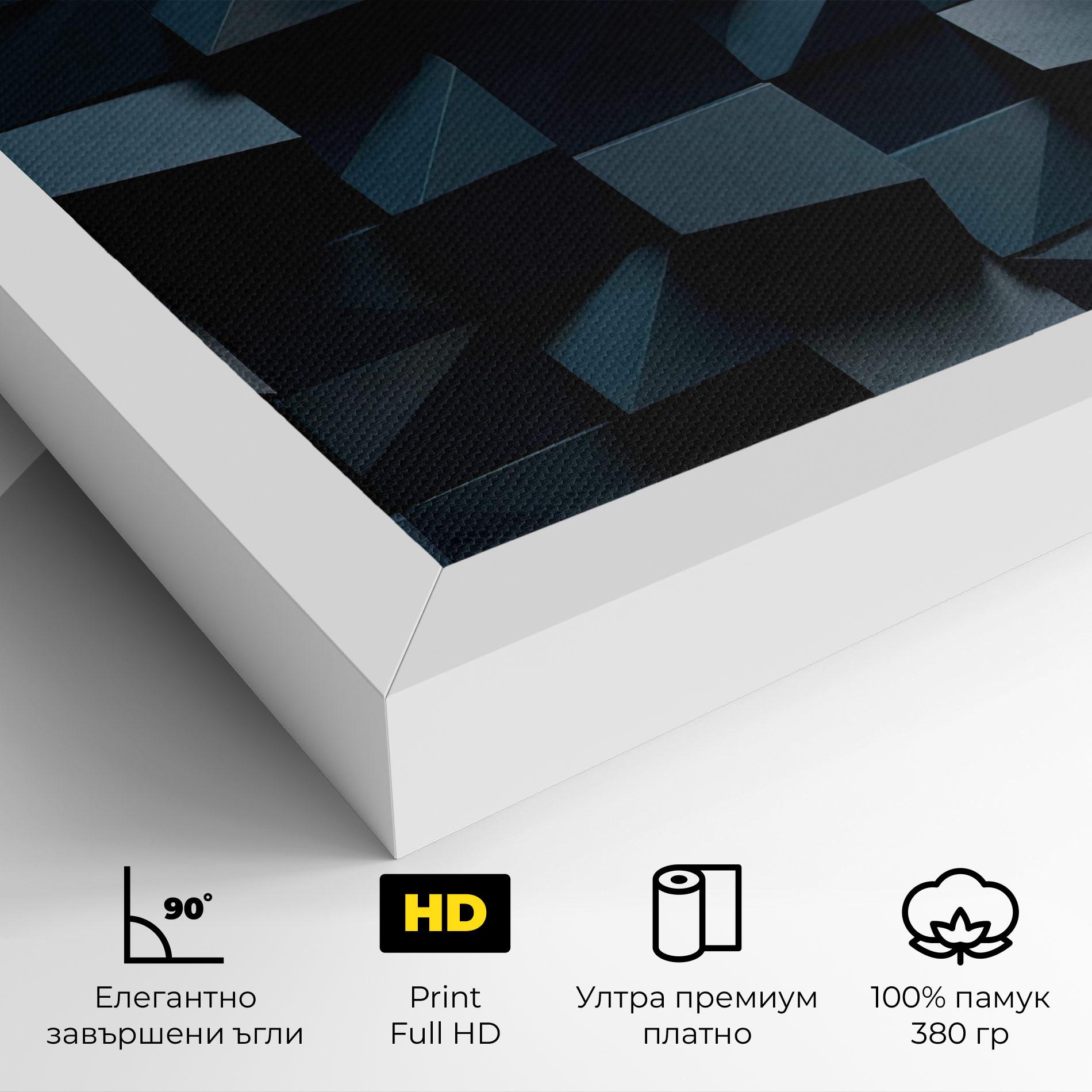 Картина на платно Dark Blue Square mockup 4