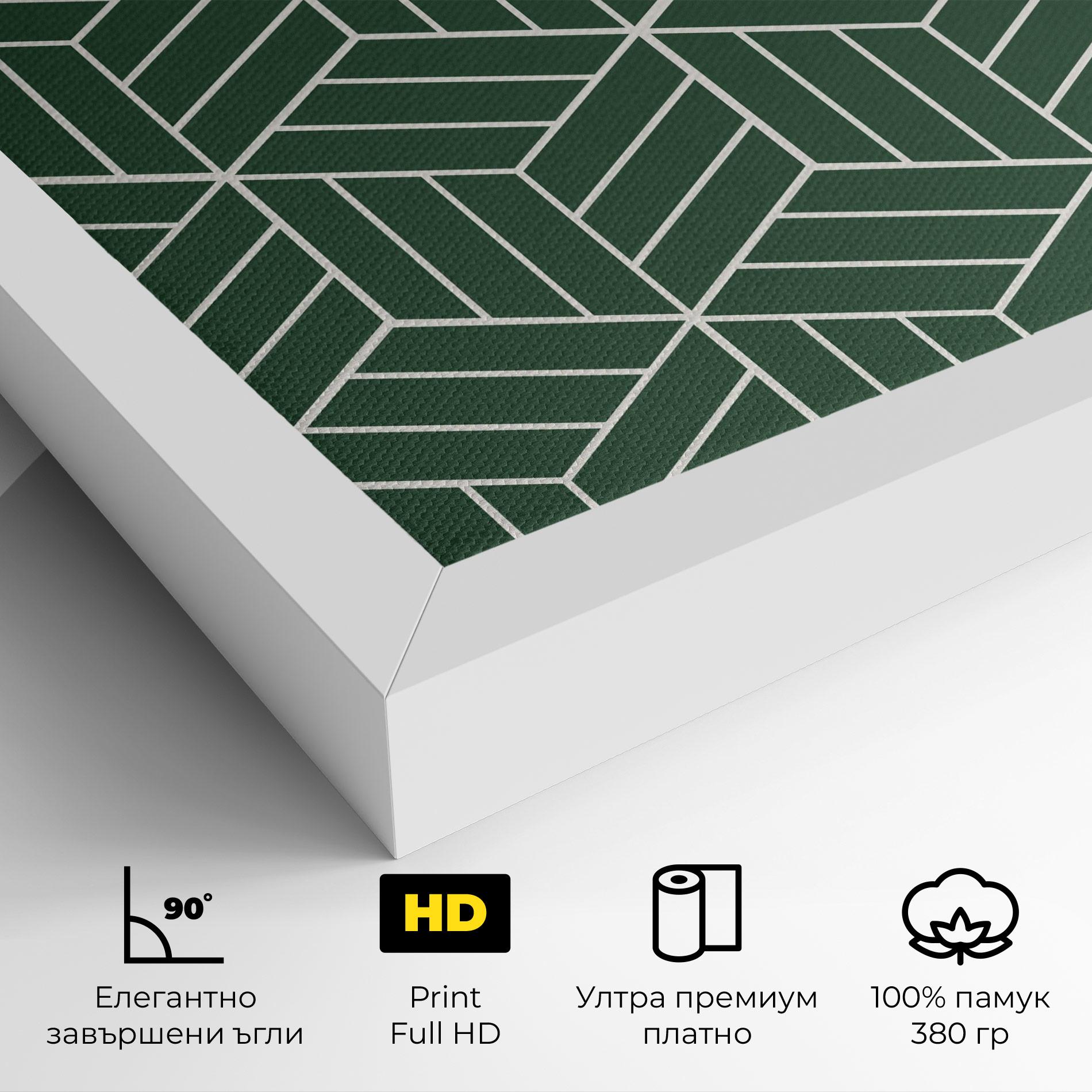 Картина на платно Green Square mockup 4
