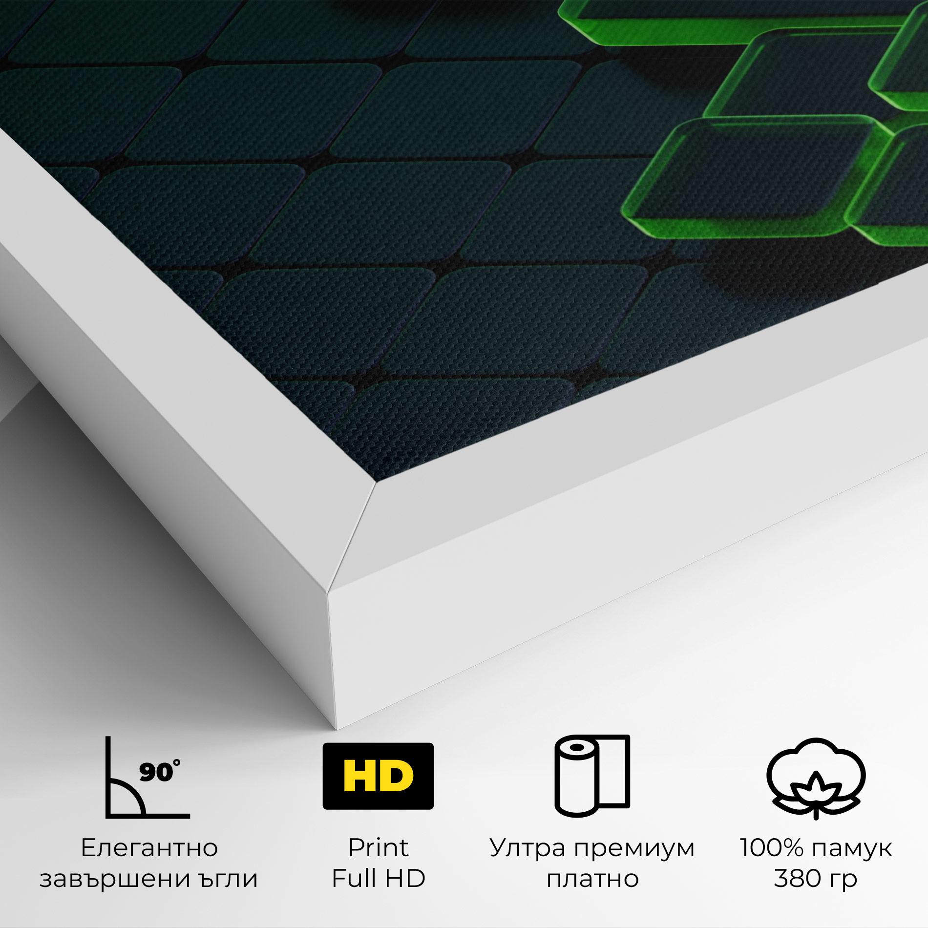Картина на платно Green Square Floating mockup 4