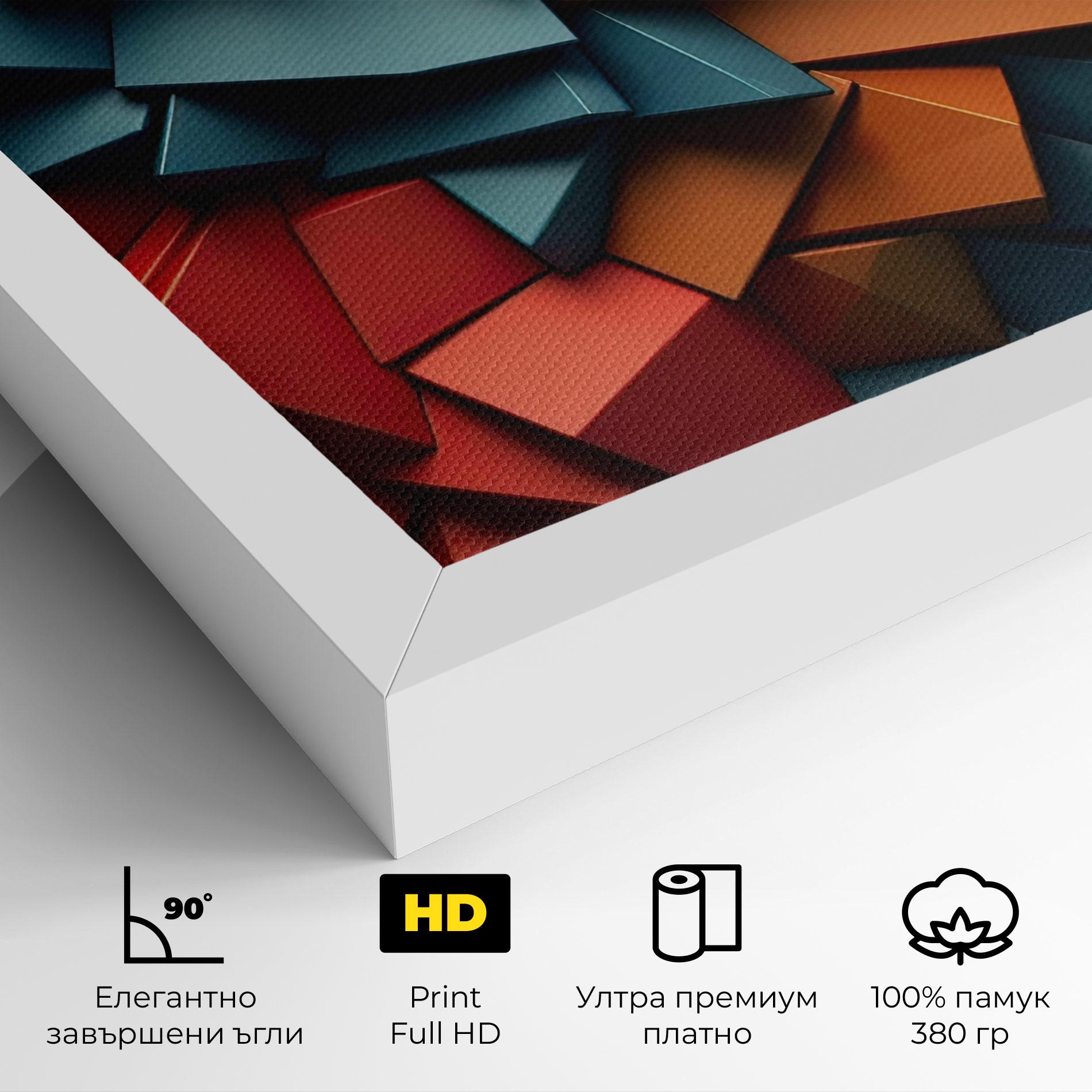 Картина на платно Multicolor Triangle mockup 4