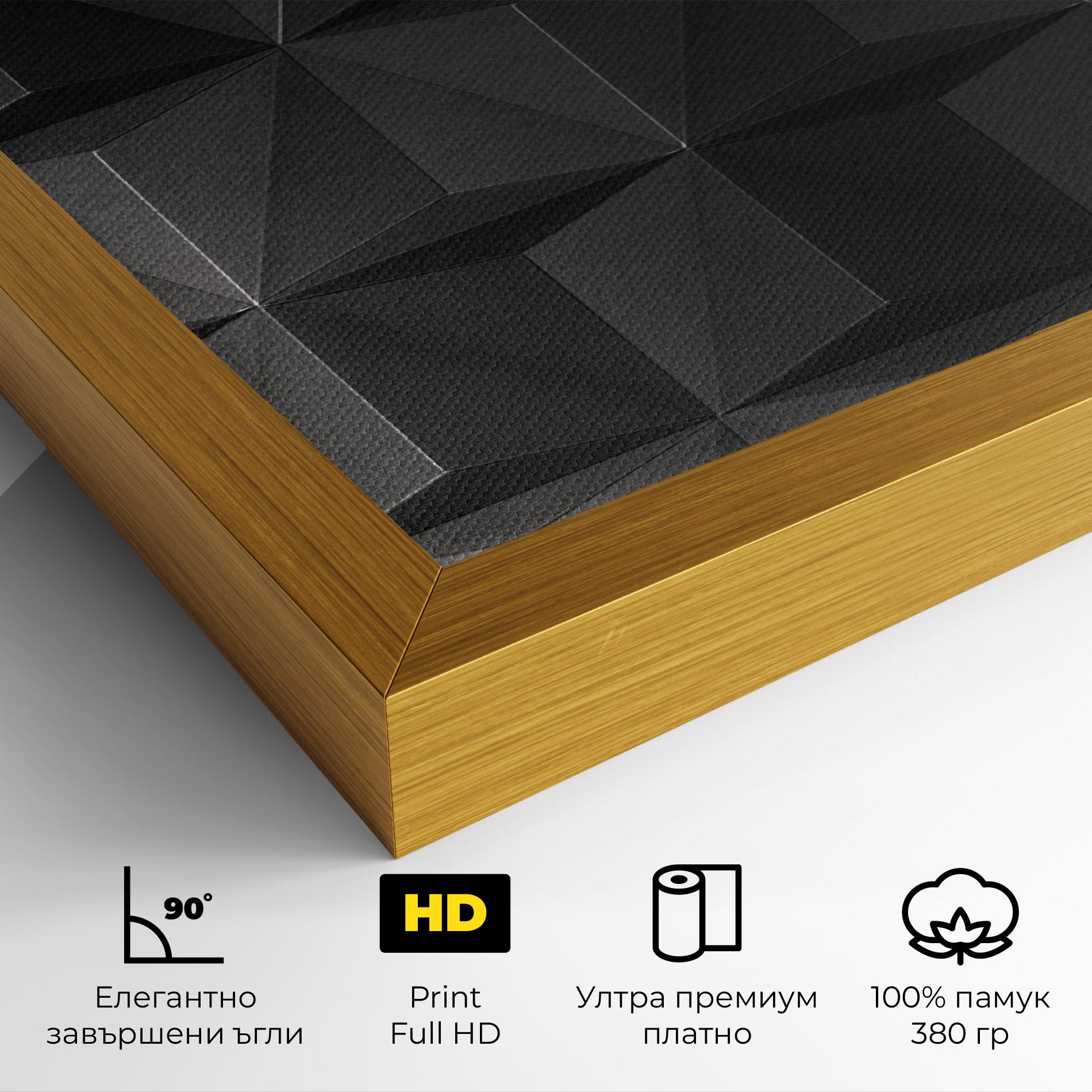 Картина на платно Black Shade Triangle mockup 4