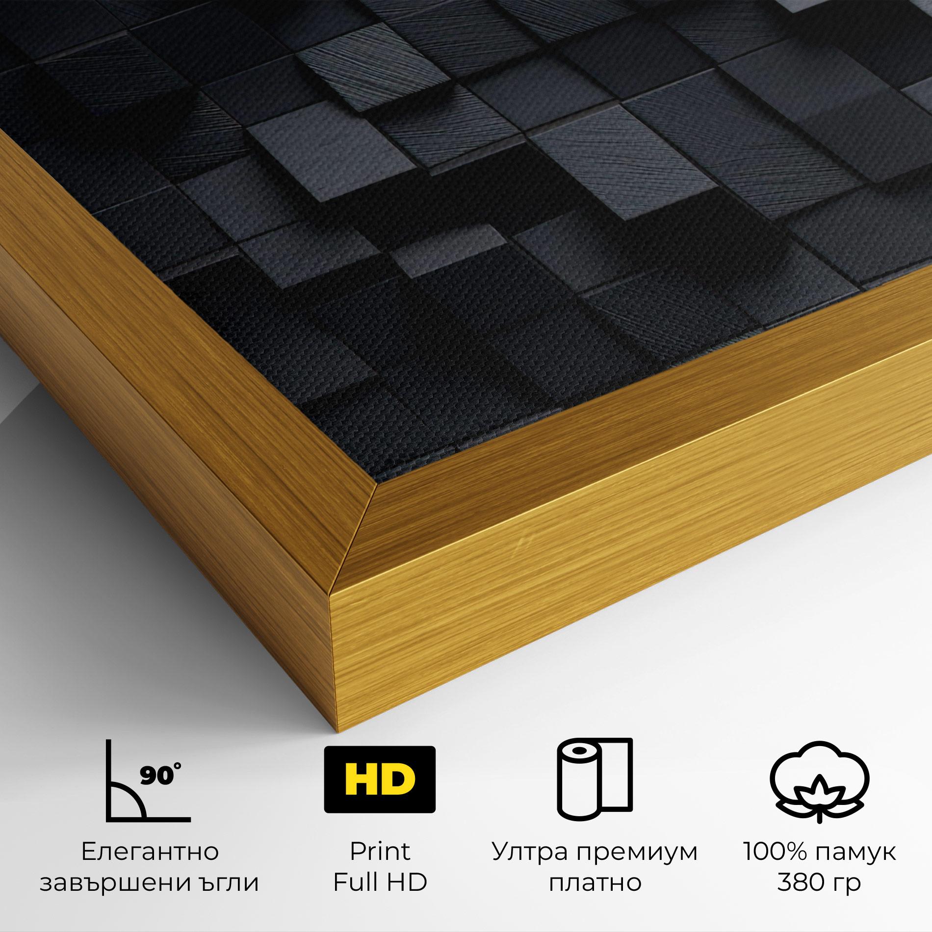Картина на платно Black Square Pattern mockup 4