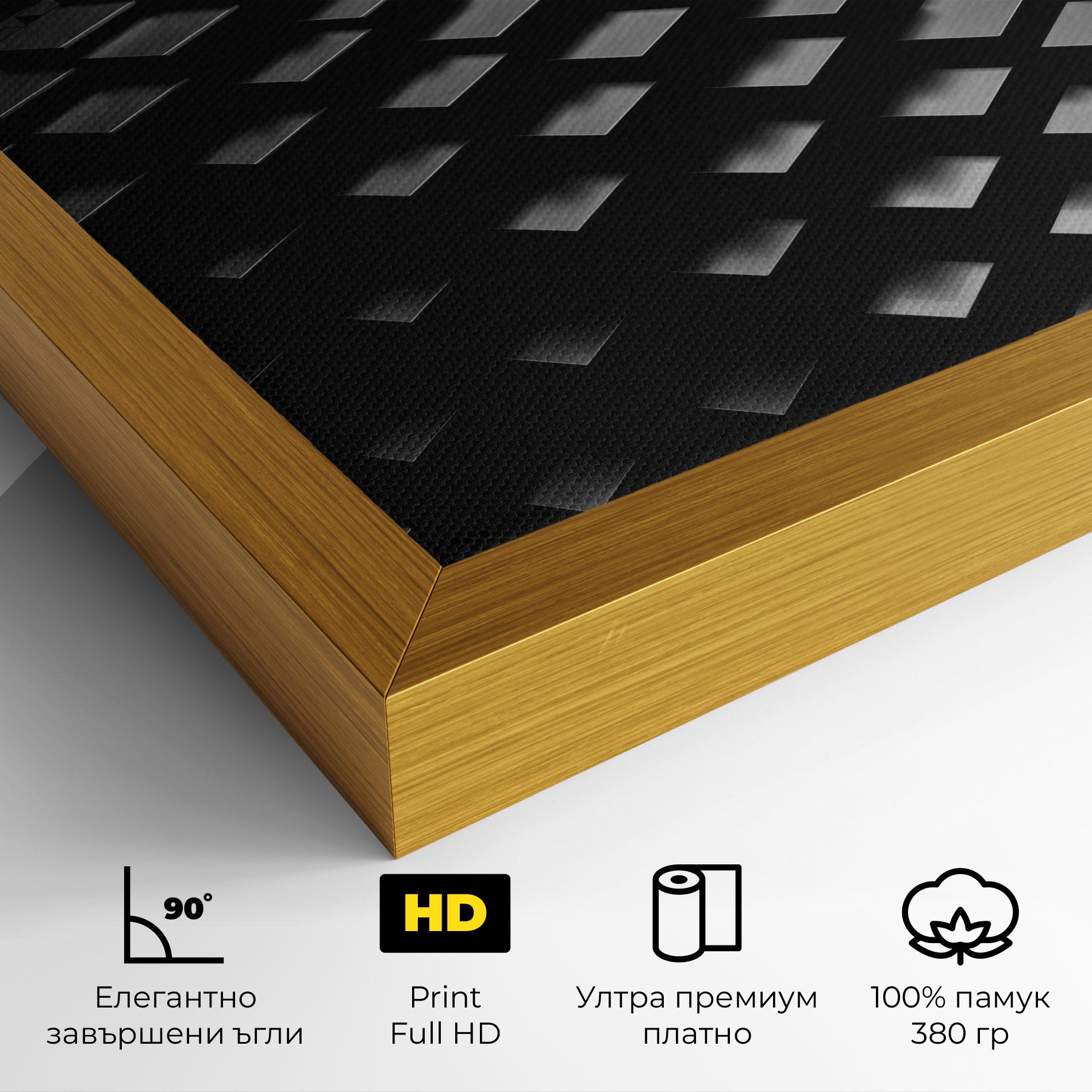 Картина на платно Black Square Wave mockup 4