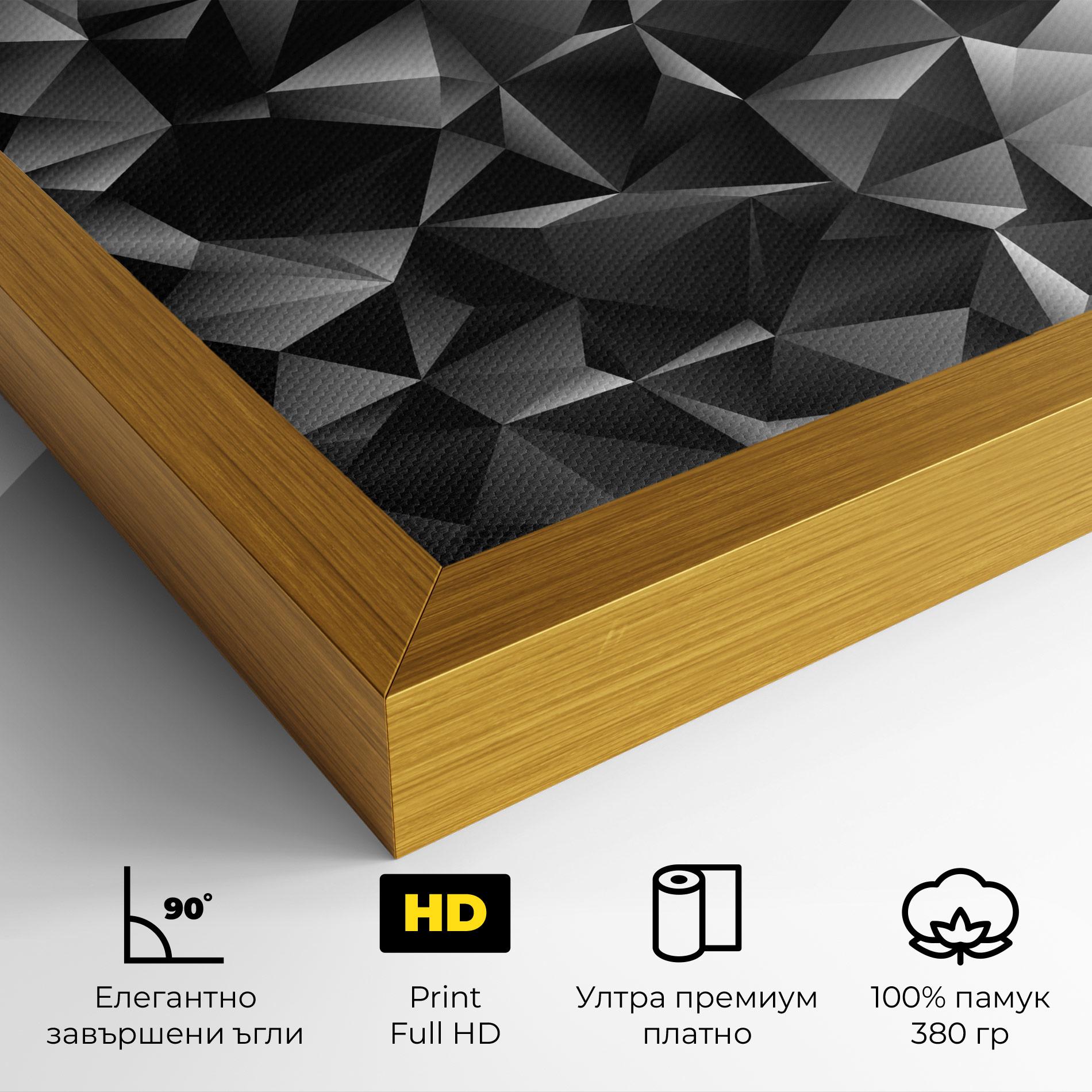 Картина на платно Black Triangle Pattern mockup 4