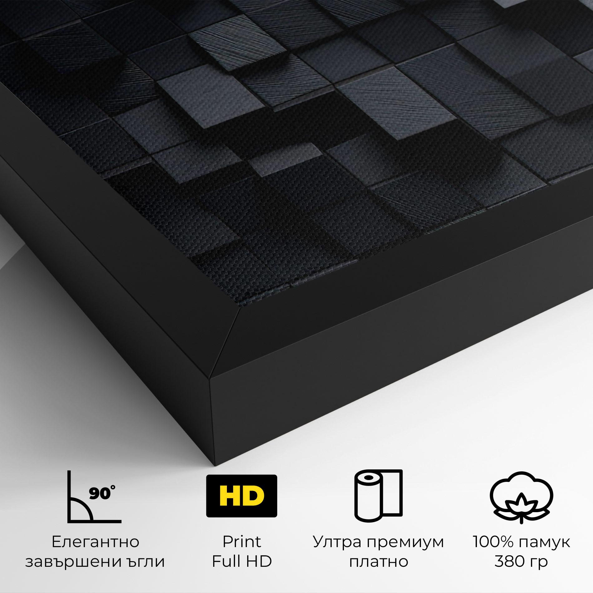 Картина на платно Black Square Pattern mockup 4