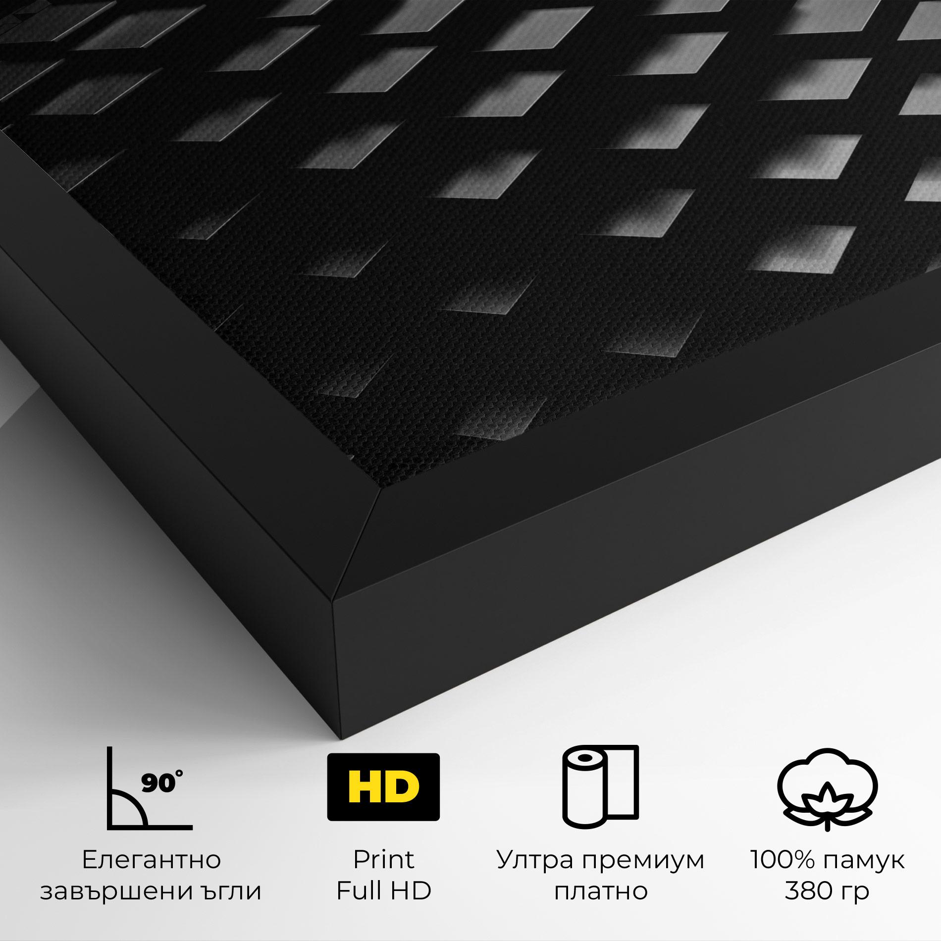Картина на платно Black Square Wave mockup 4