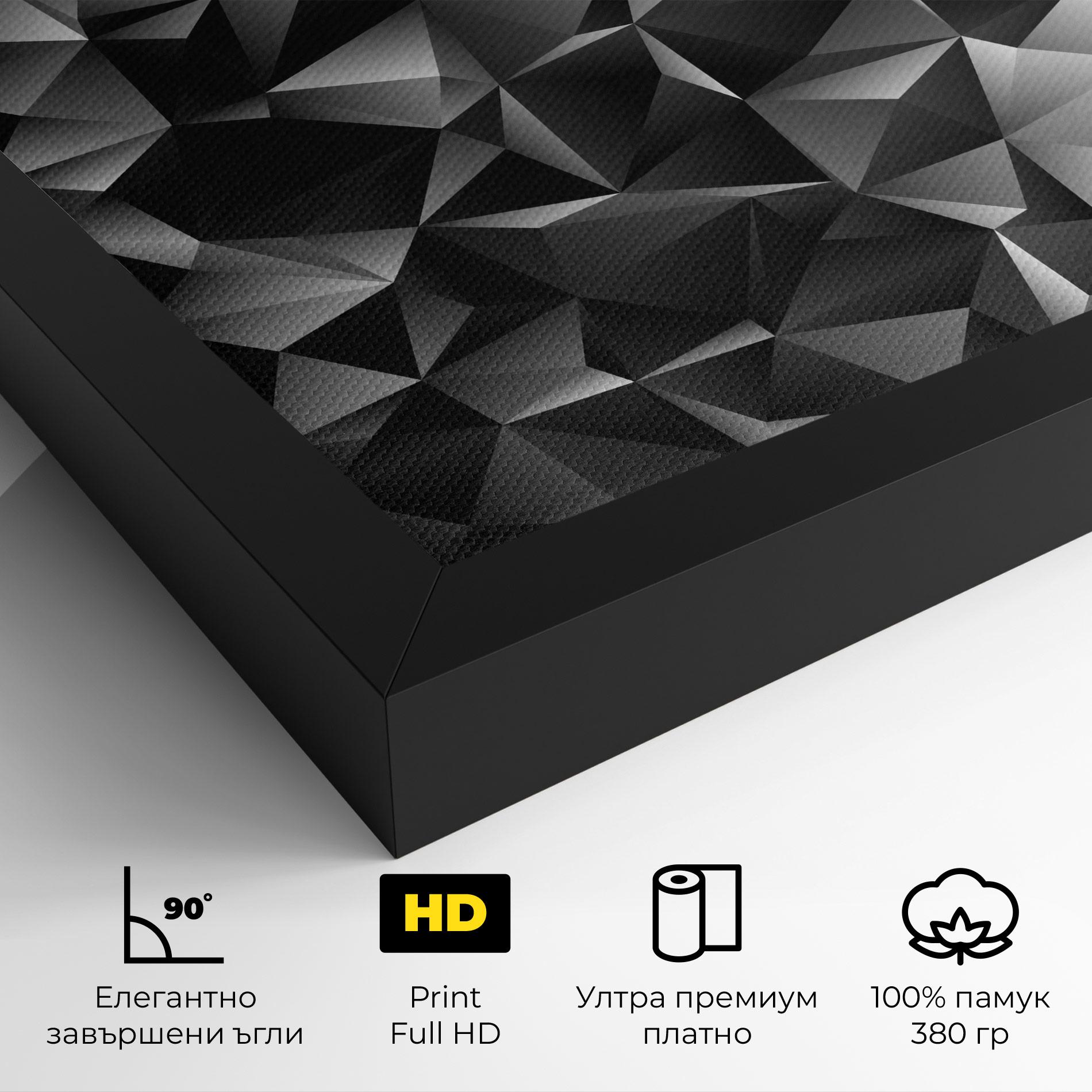 Картина на платно Black Triangle Pattern mockup 4