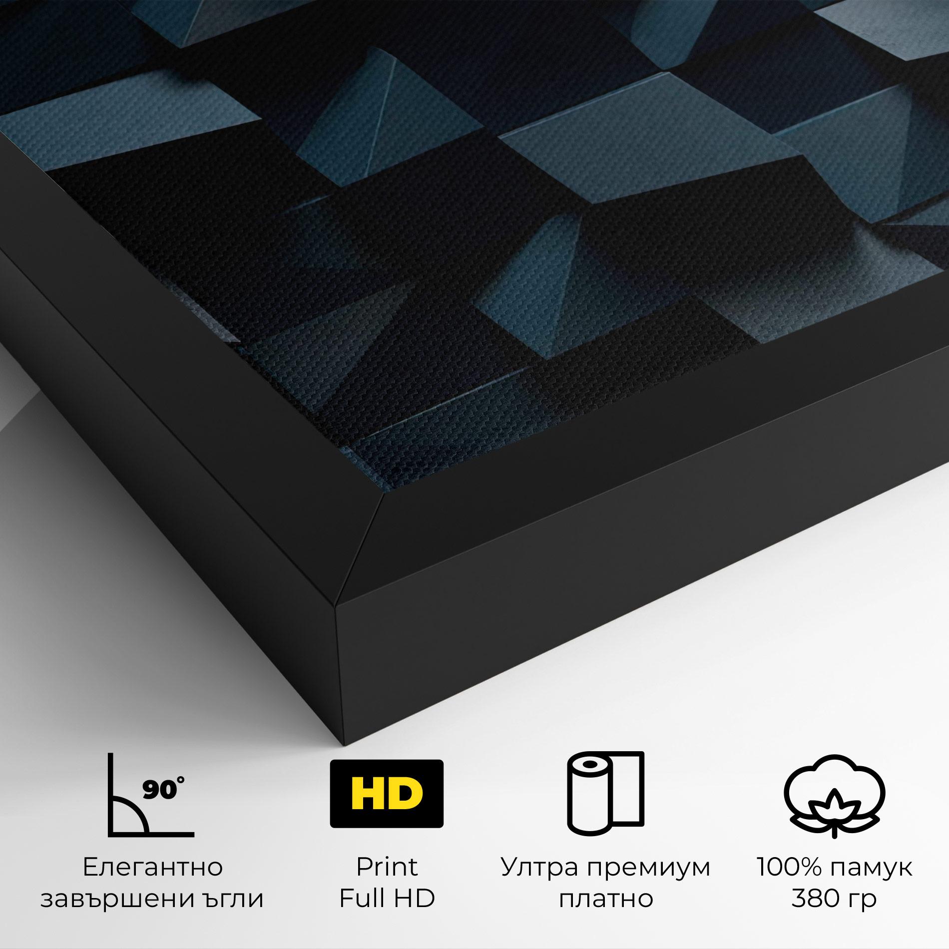 Картина на платно Dark Blue Square mockup 4