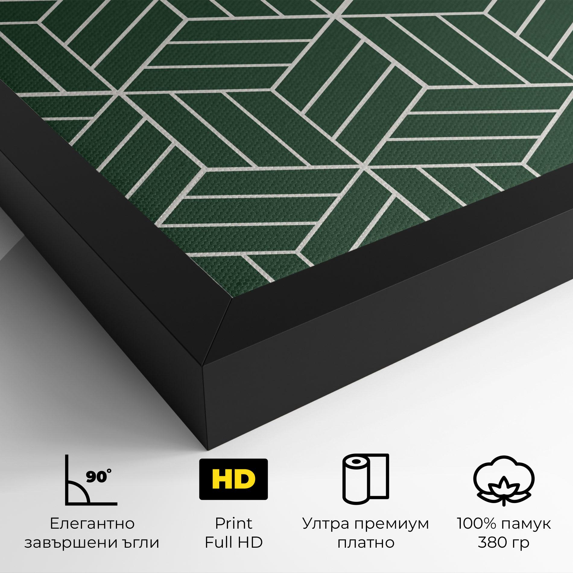 Картина на платно Green Square mockup 4