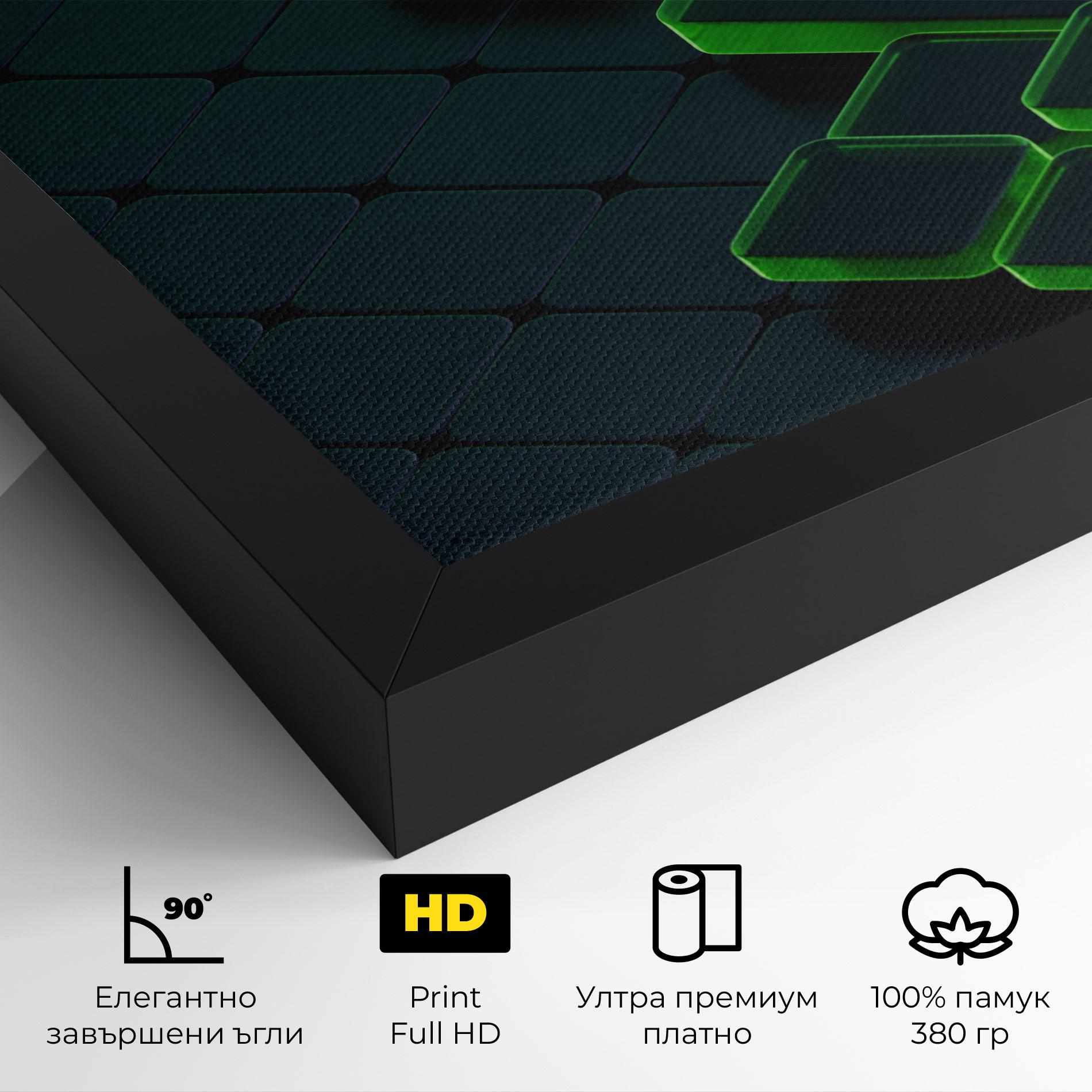 Картина на платно Green Square Floating mockup 4