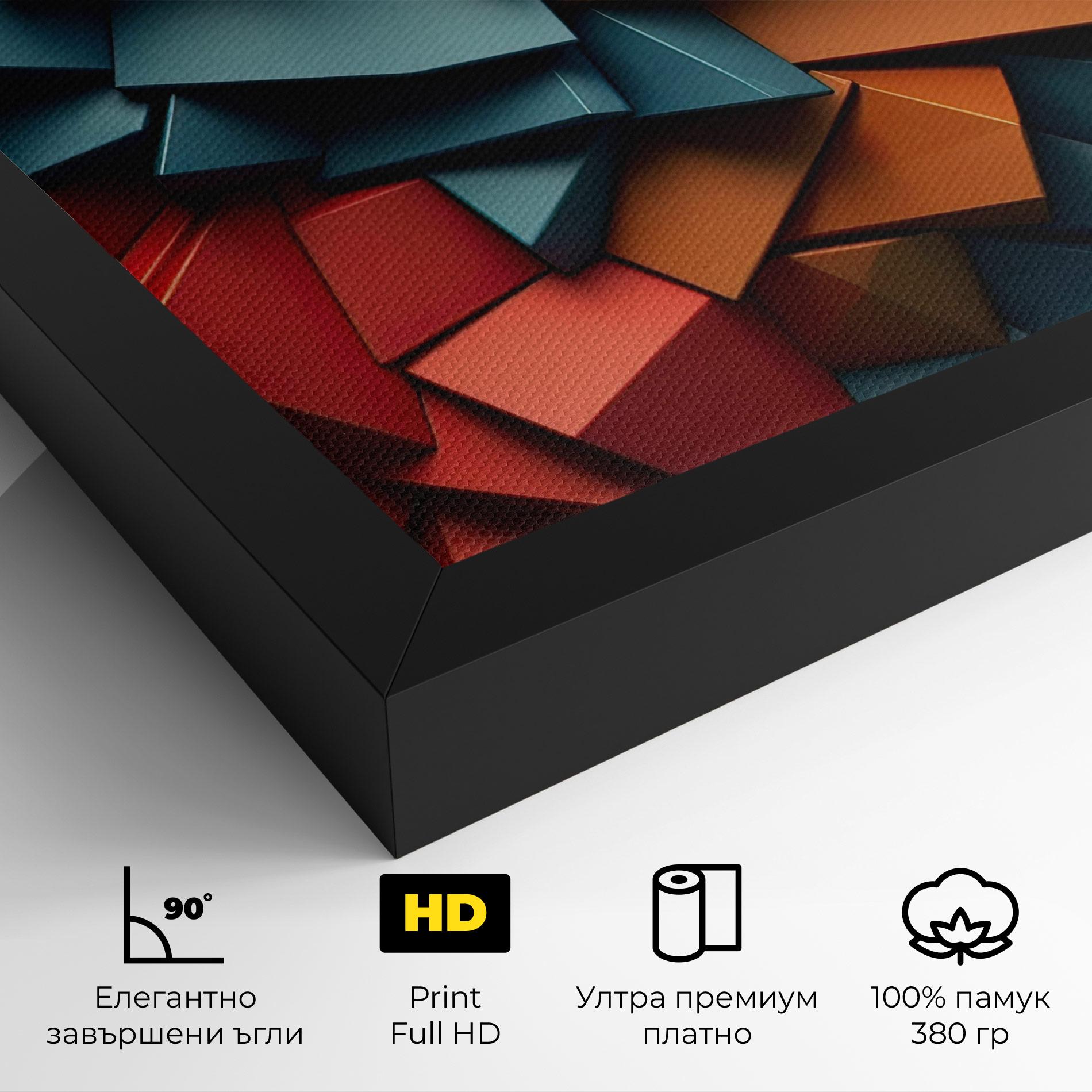 Картина на платно Multicolor Triangle mockup 4