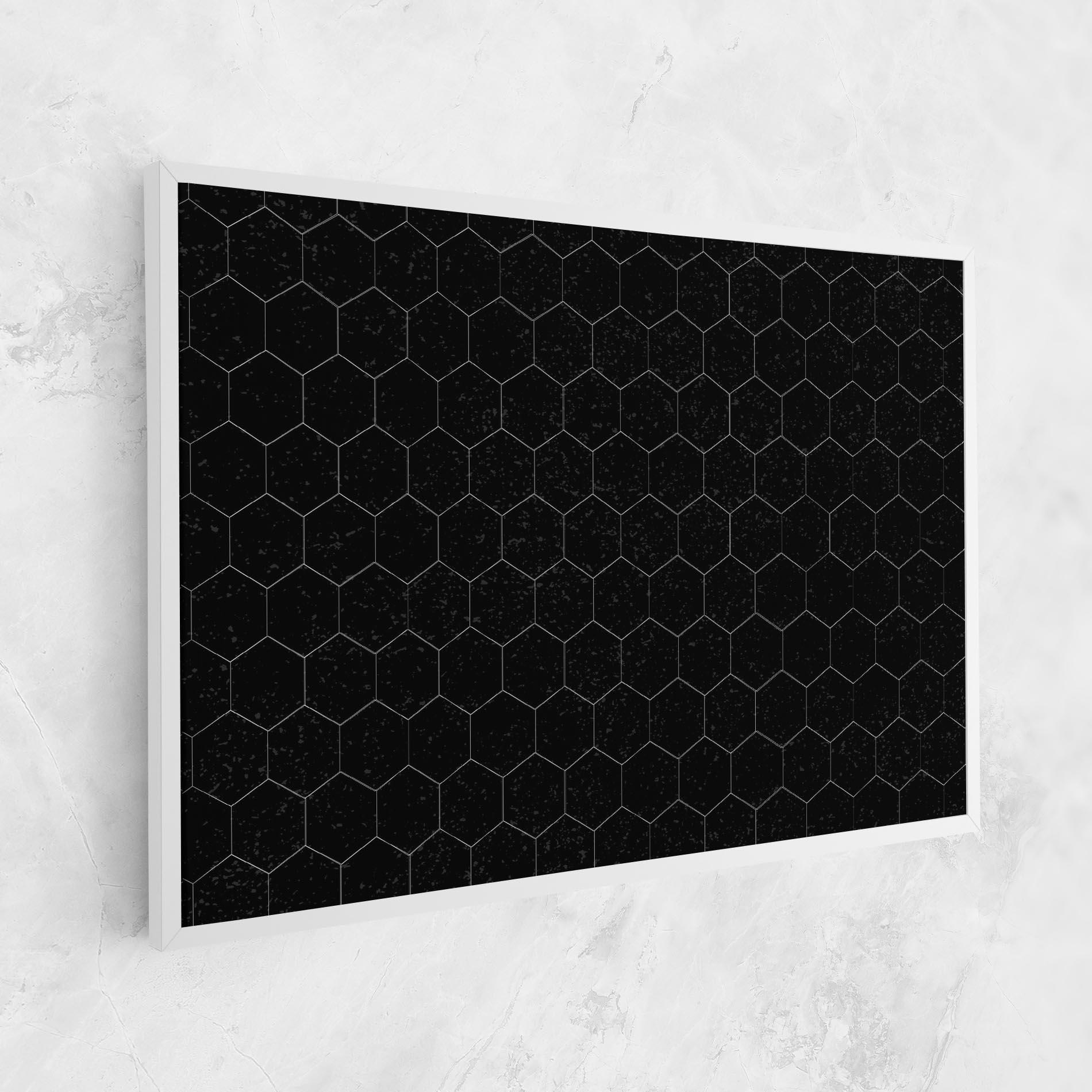 Картина на платно Black Hexagon mockup 1