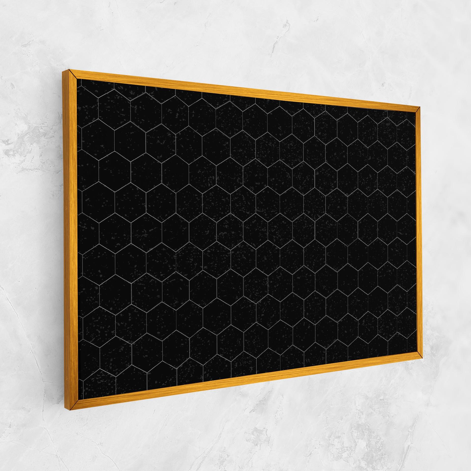 Картина на платно Black Hexagon mockup 1