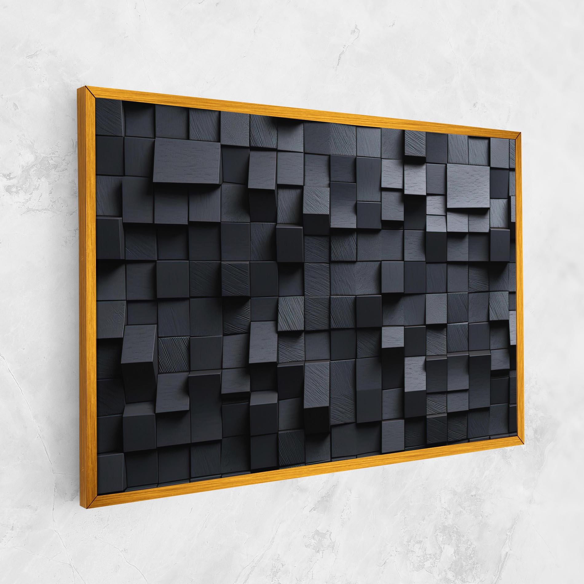 Картина на платно Black Square Pattern mockup 1