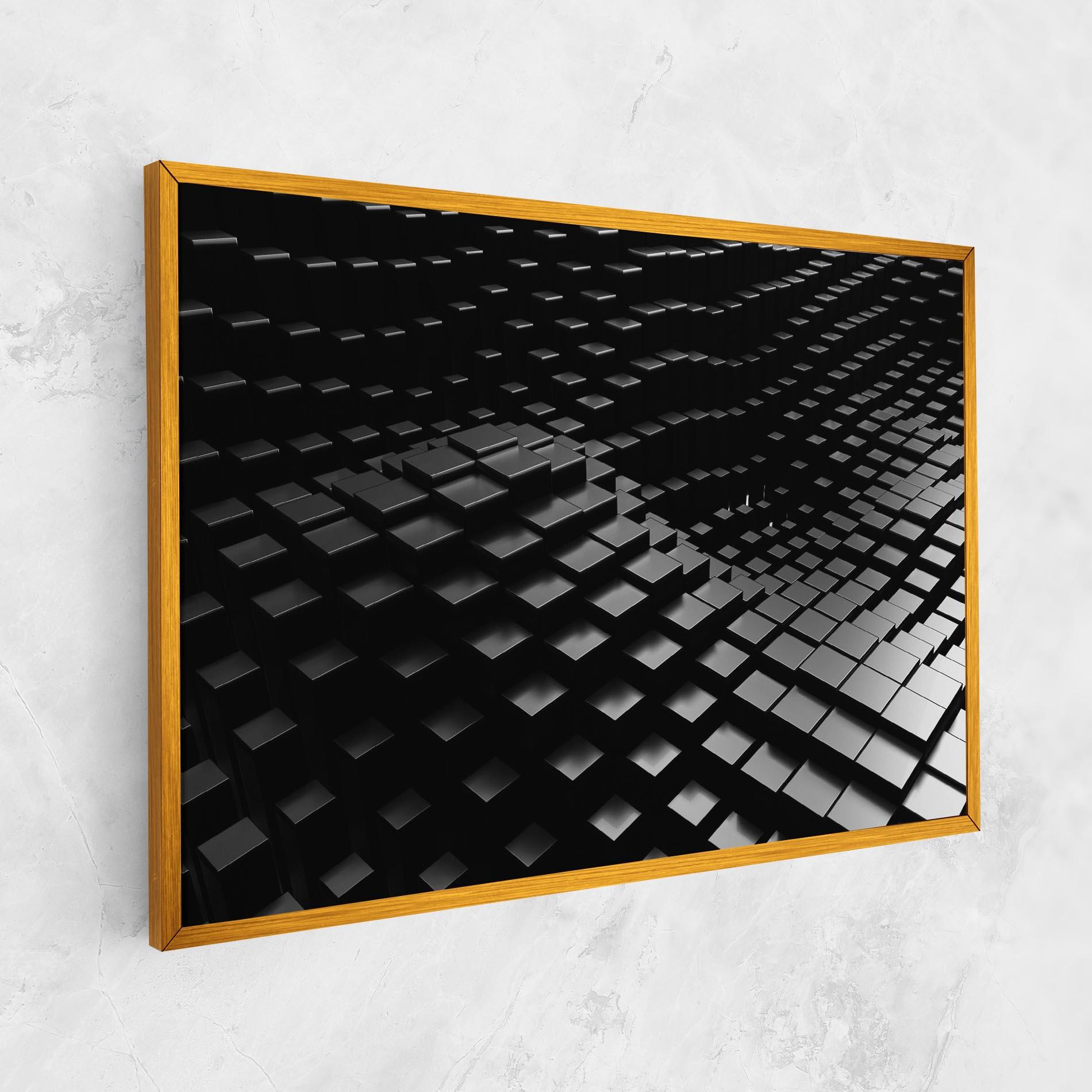 Картина на платно Black Square Wave mockup 1