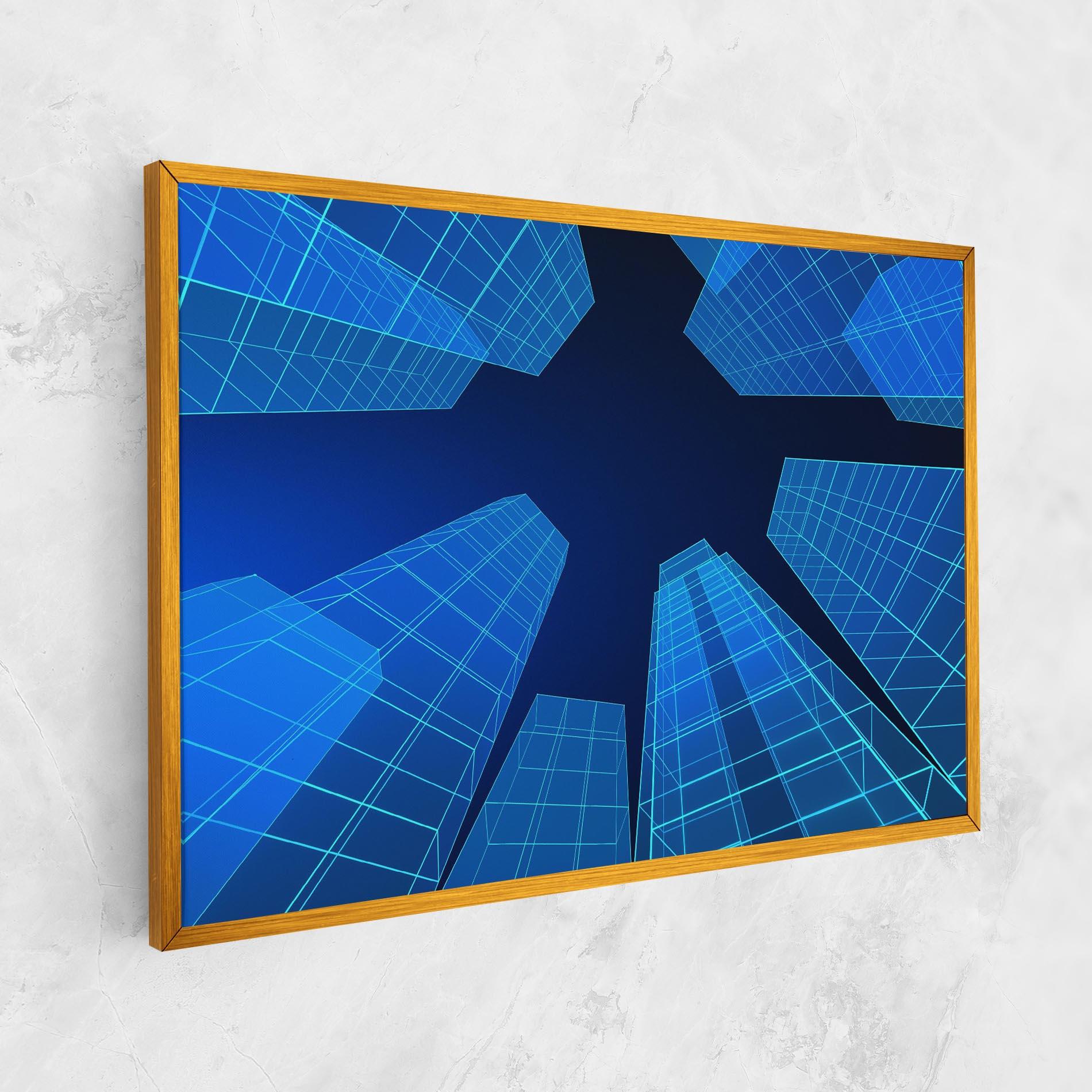 Картина на платно Blue Buildings mockup 1