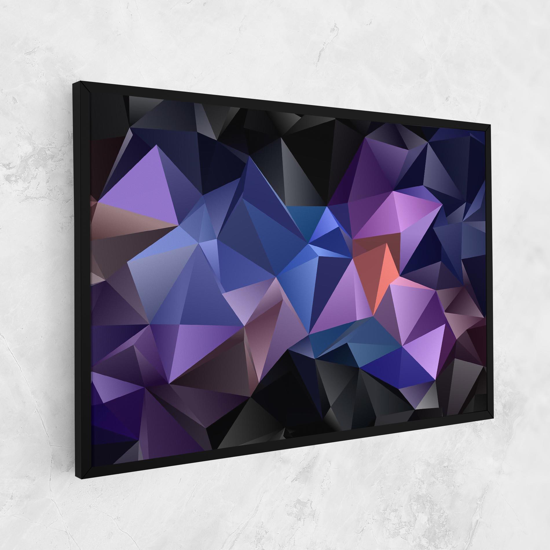 Картина на платно Black Purple Triangle mockup 1