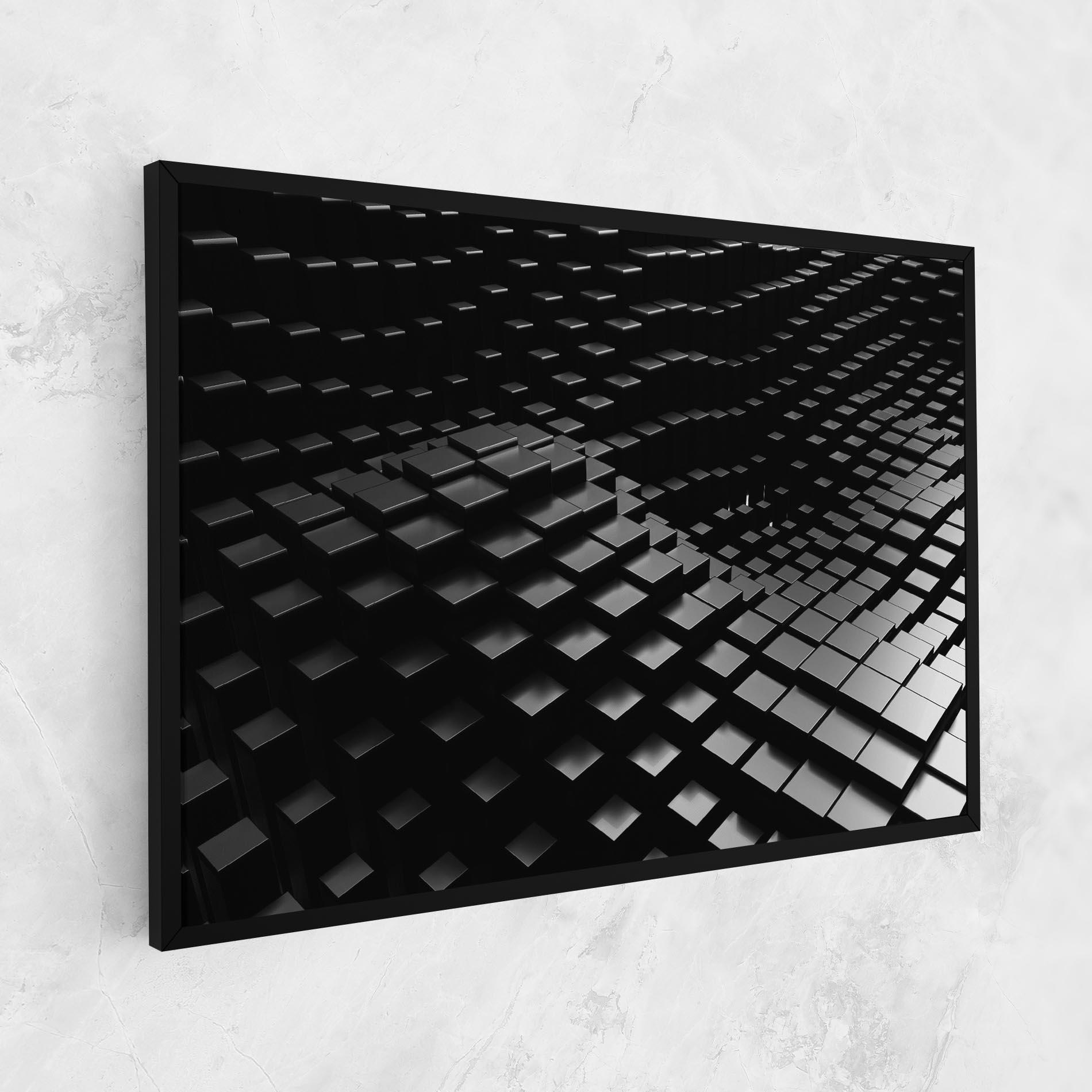 Картина на платно Black Square Wave mockup 1