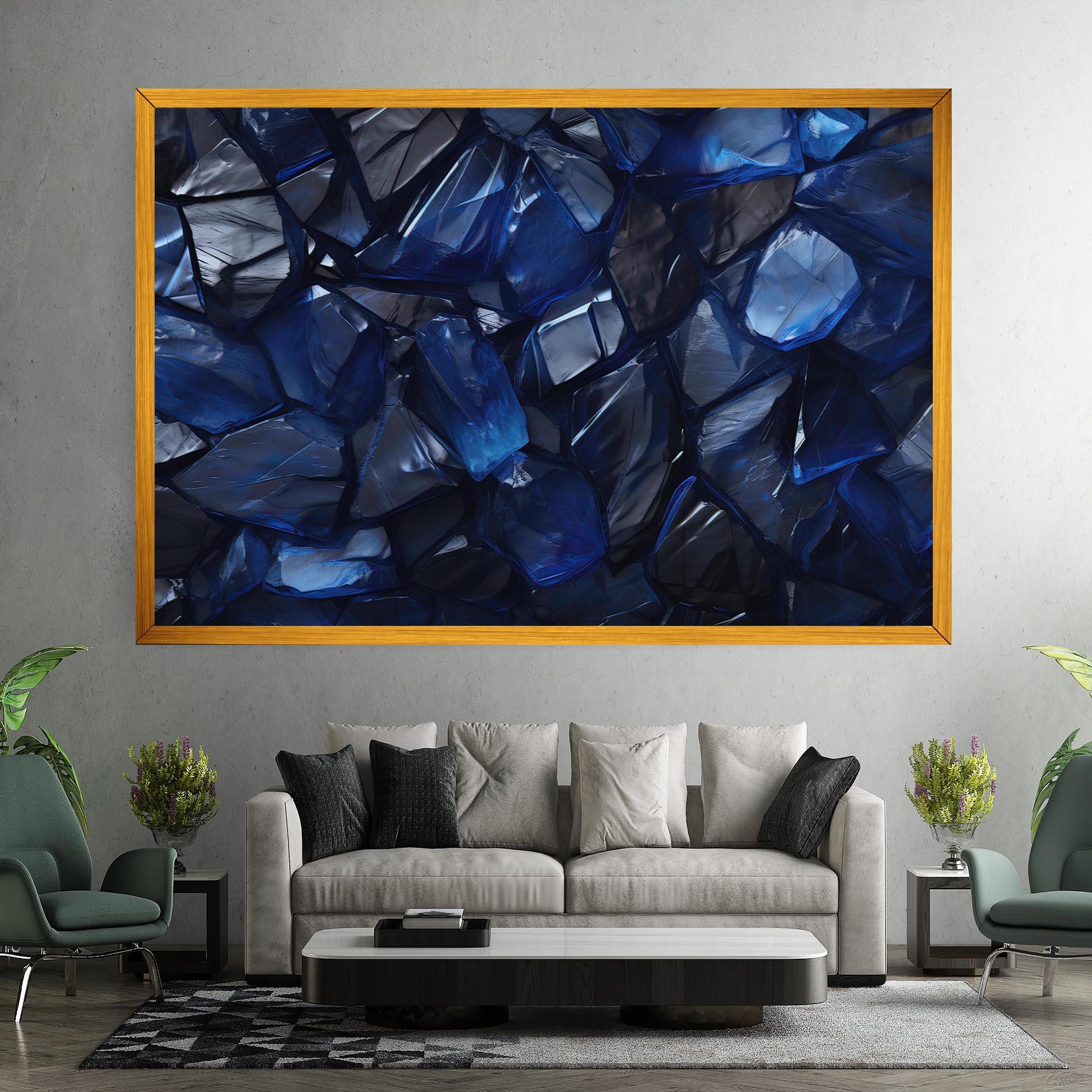 Картина на платно Blue Crystal Shape mockup 7