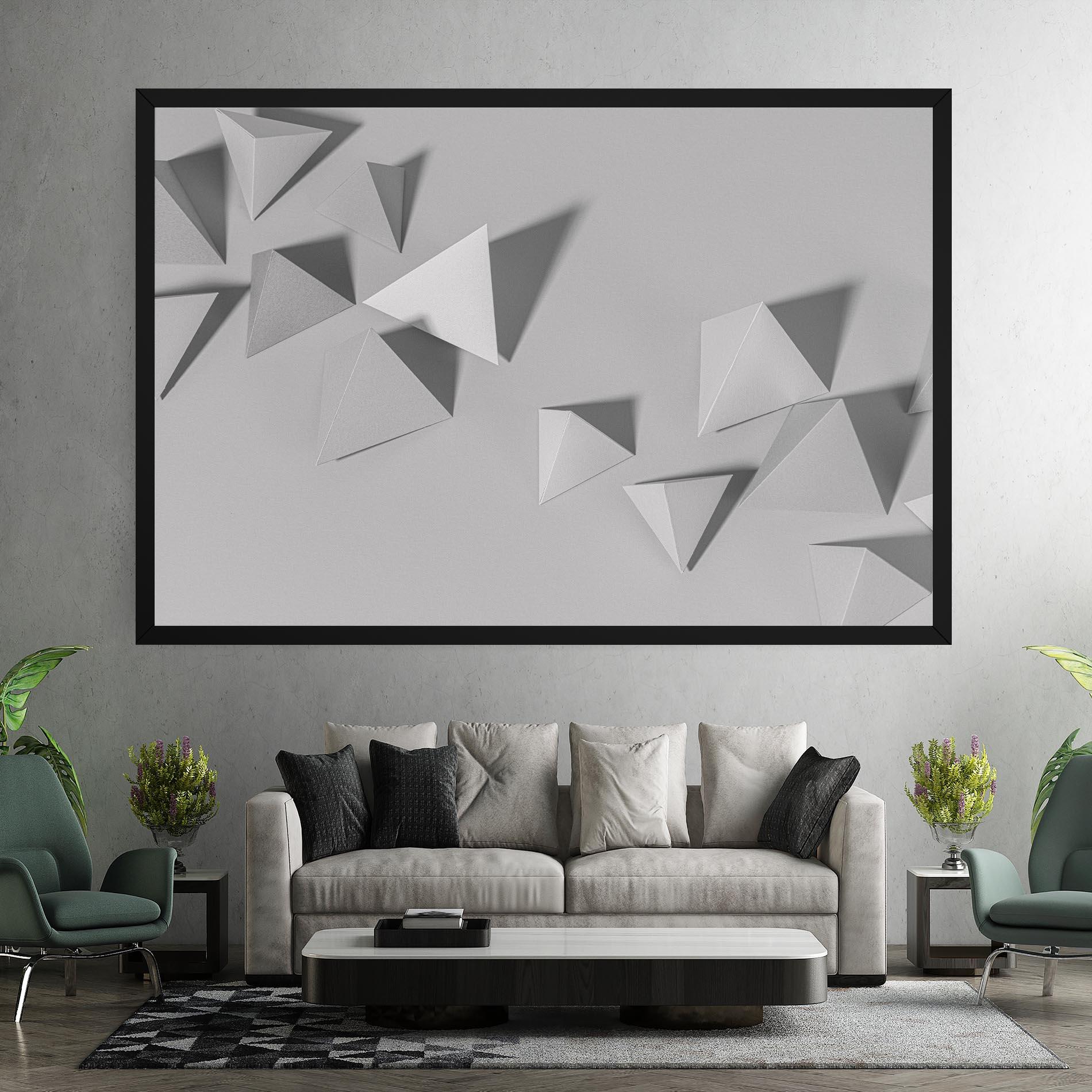 Картина на платно 3d White Triangle mockup 7
