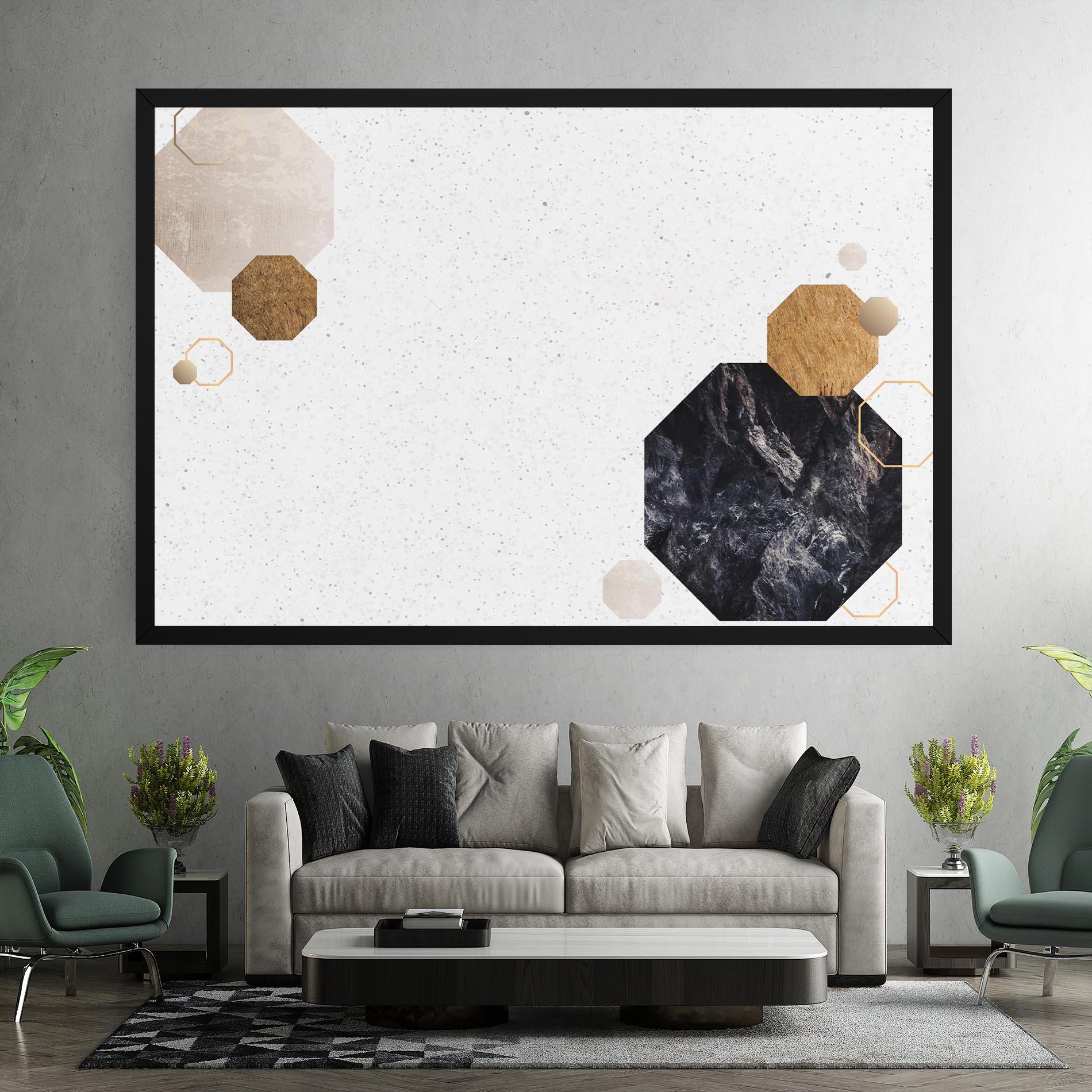 Картина на платно Big Hexagon mockup 7