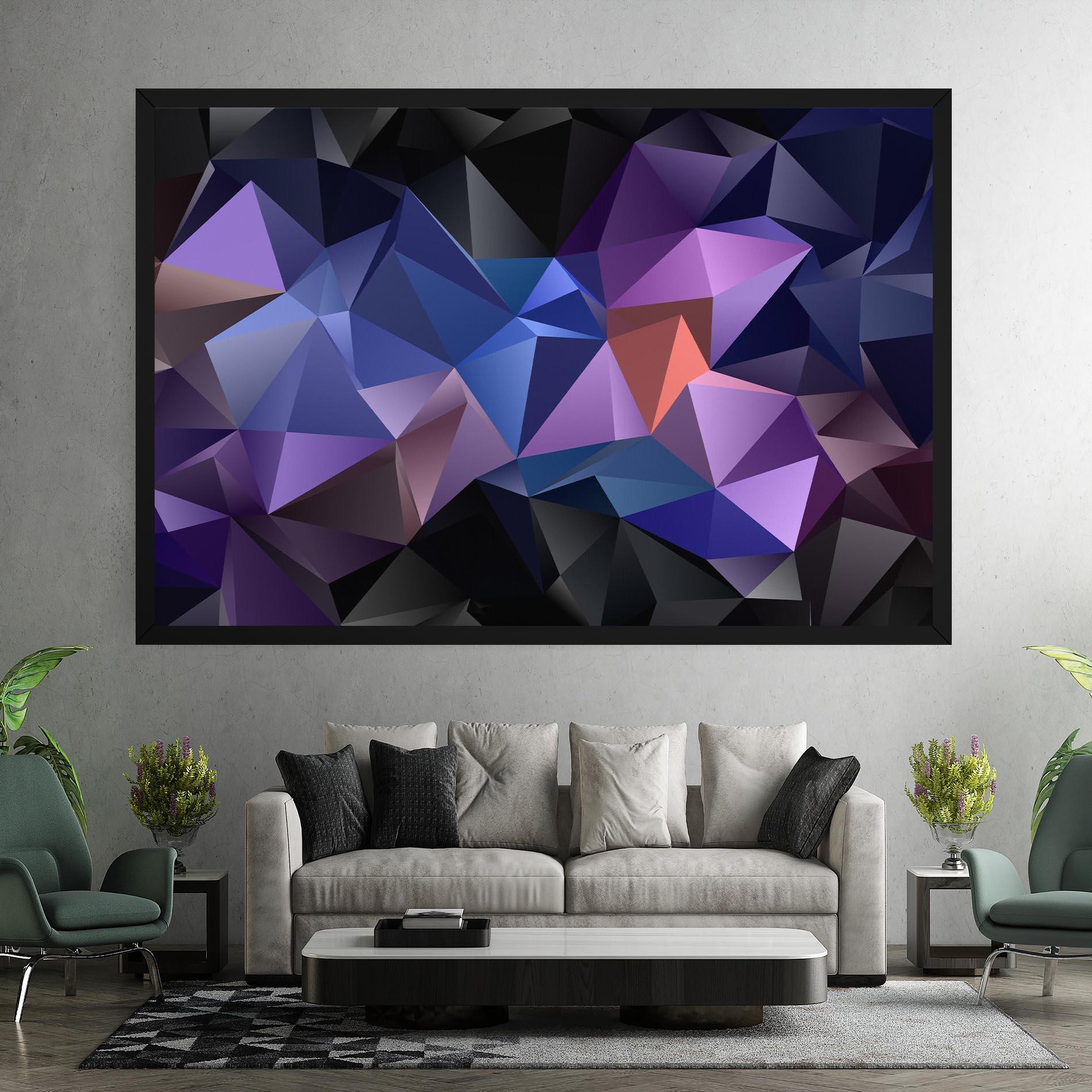 Картина на платно Black Purple Triangle mockup 7