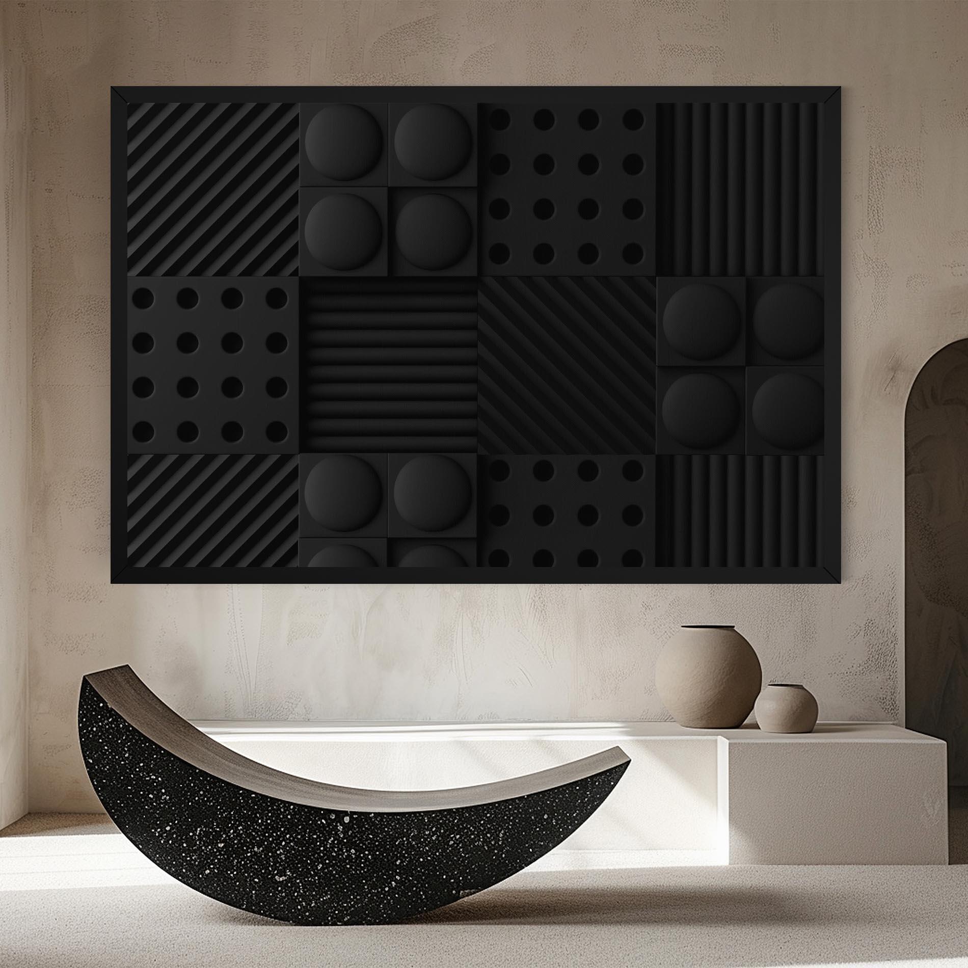 Картина на платно Black Square Circle mockup 8