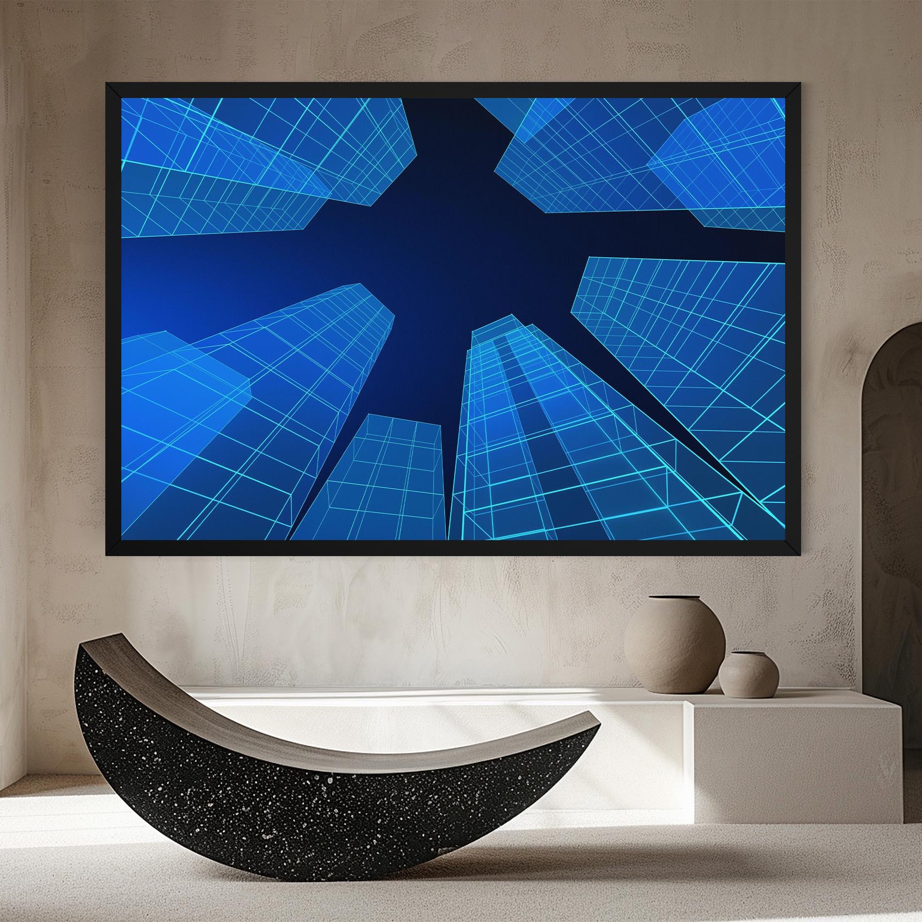 Картина на платно Blue Buildings mockup 8