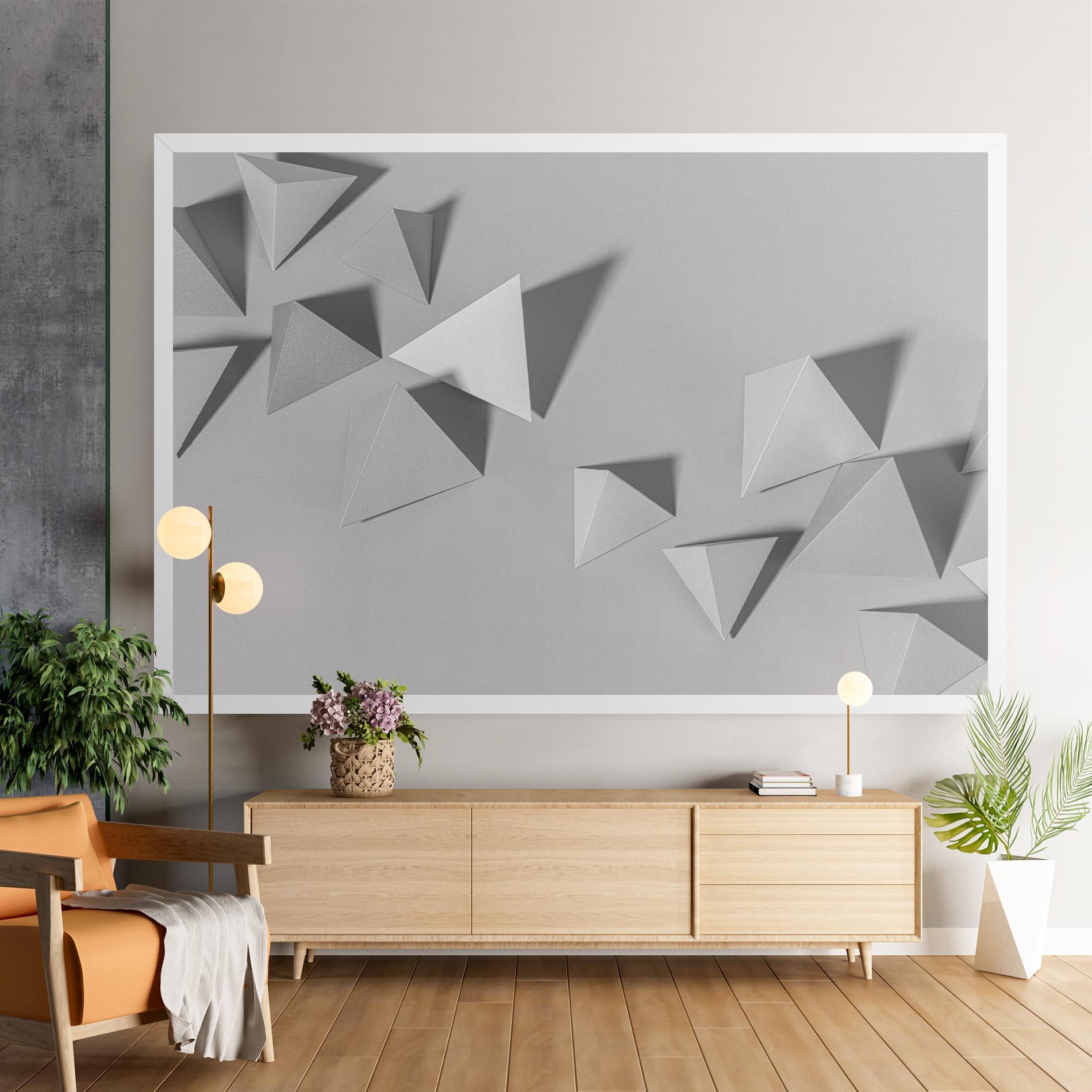 Картина на платно 3d White Triangle mockup 9