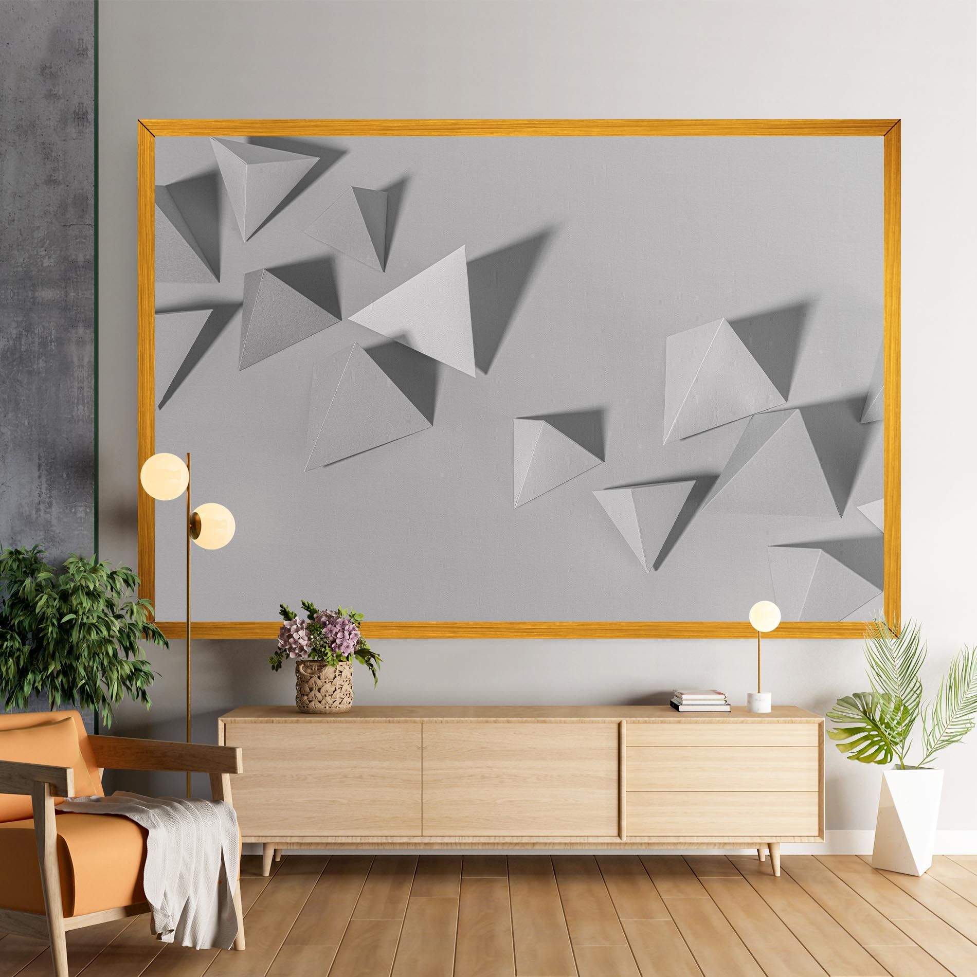 3d White Triangle mockup 9