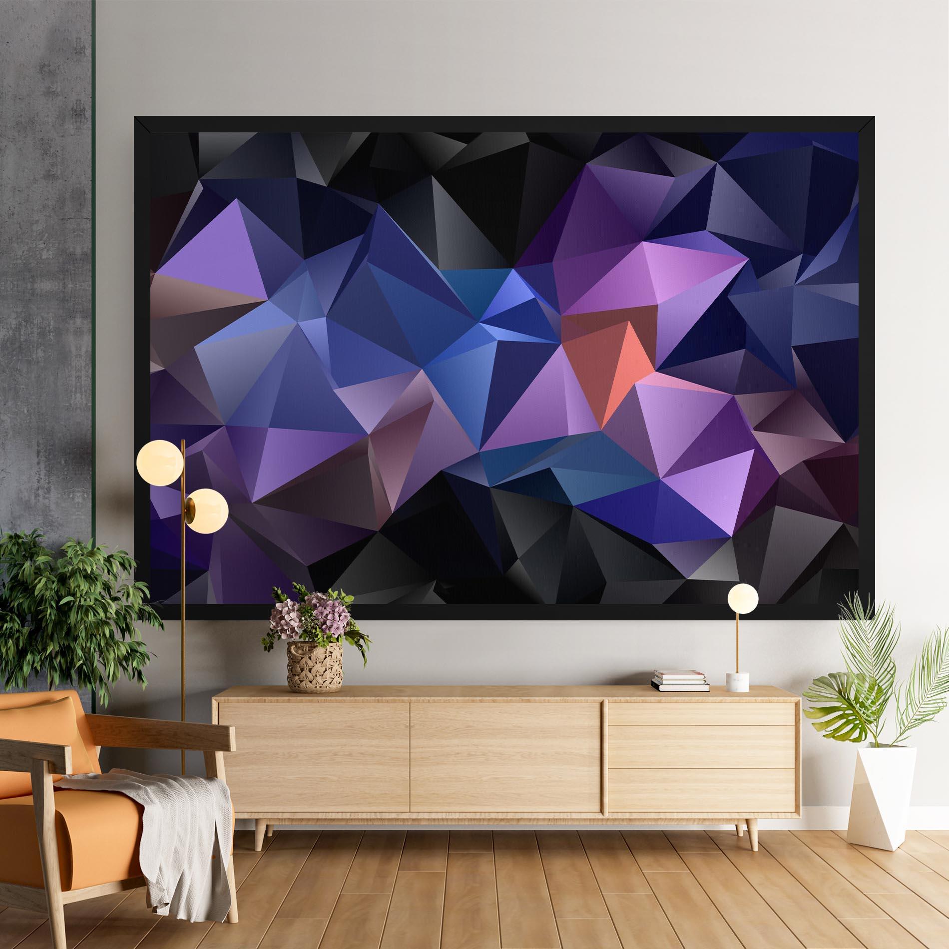 Картина на платно Black Purple Triangle mockup 9