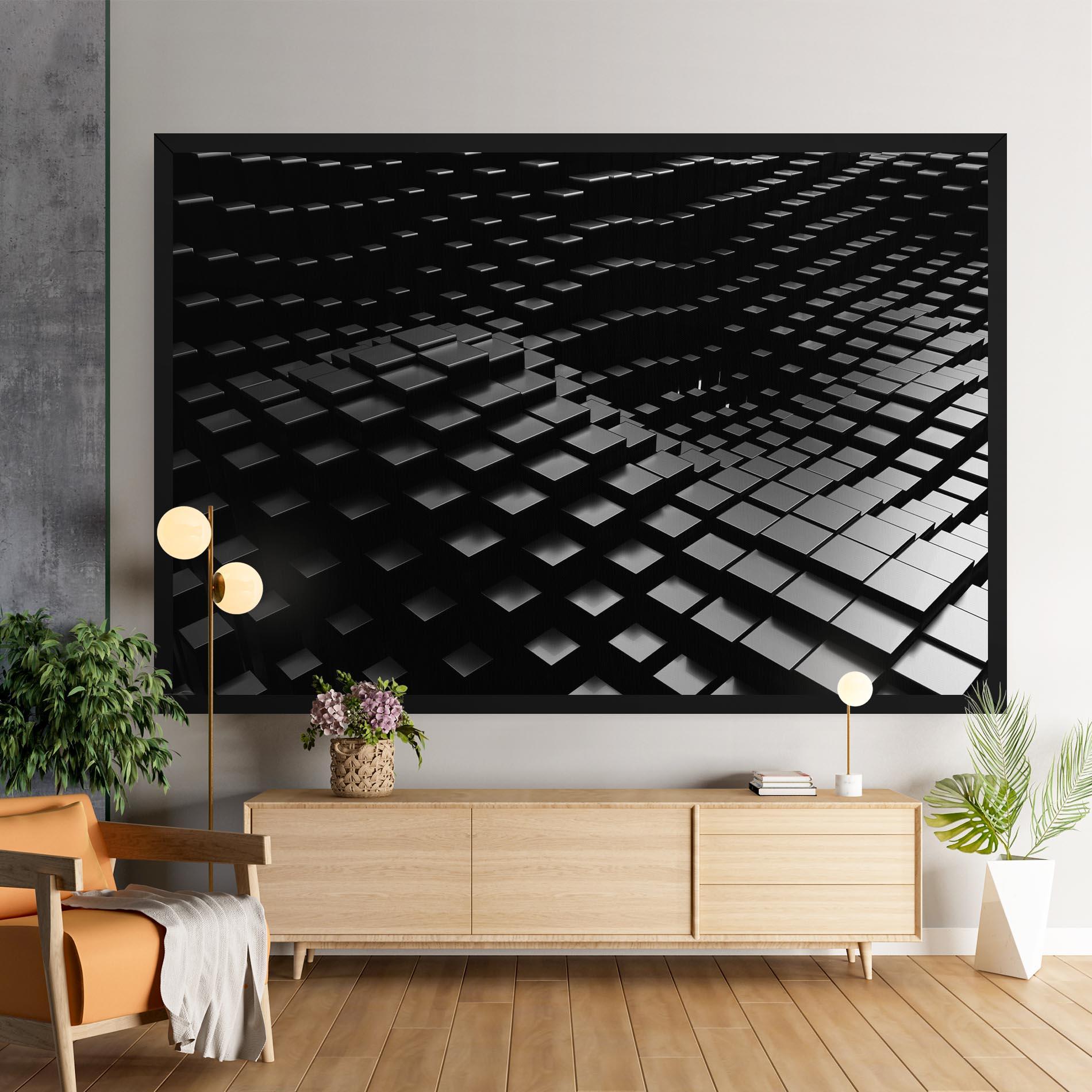 Картина на платно Black Square Wave mockup 9