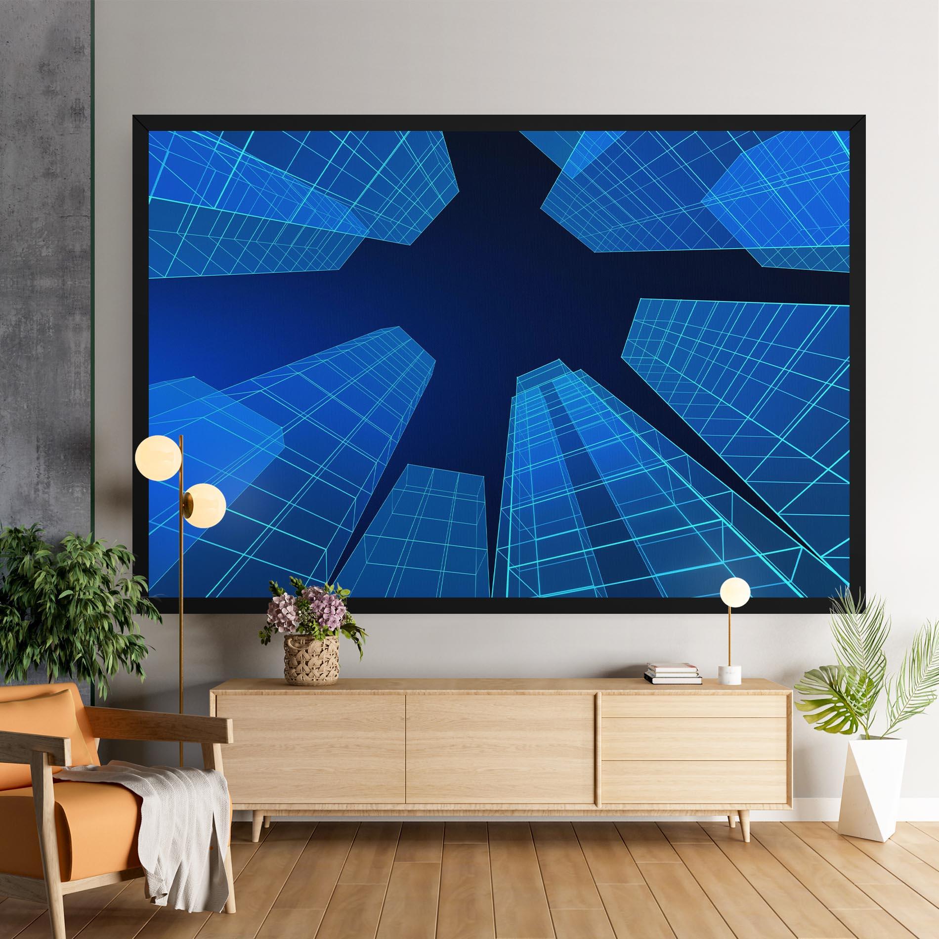 Картина на платно Blue Buildings mockup 9