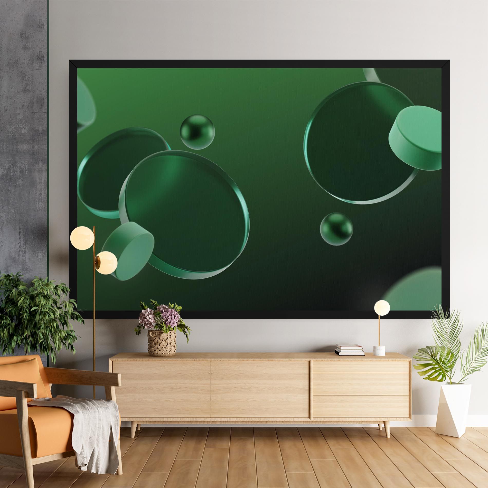 Green Circle Floating mockup 9
