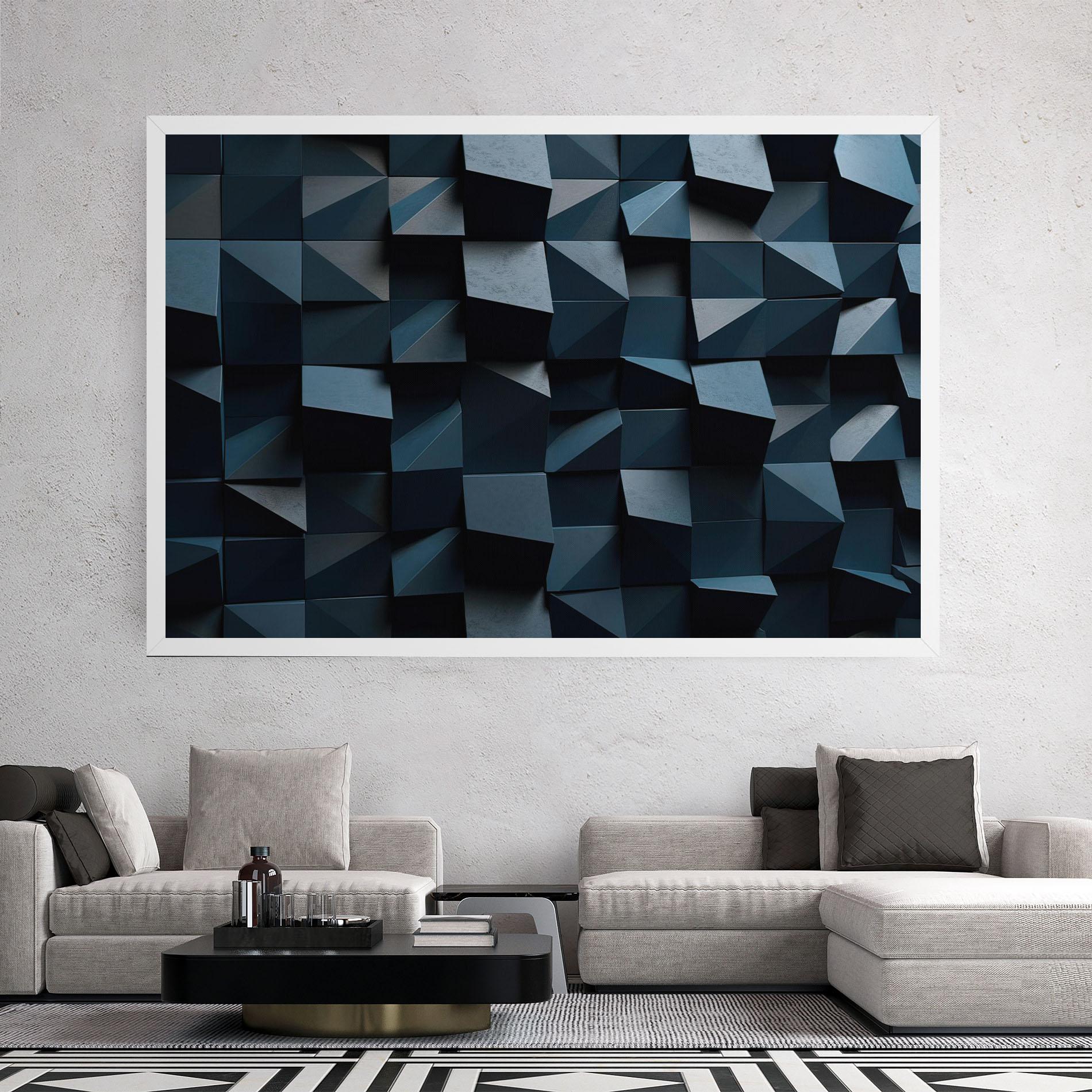 Картина на платно Dark Blue Square mockup 2