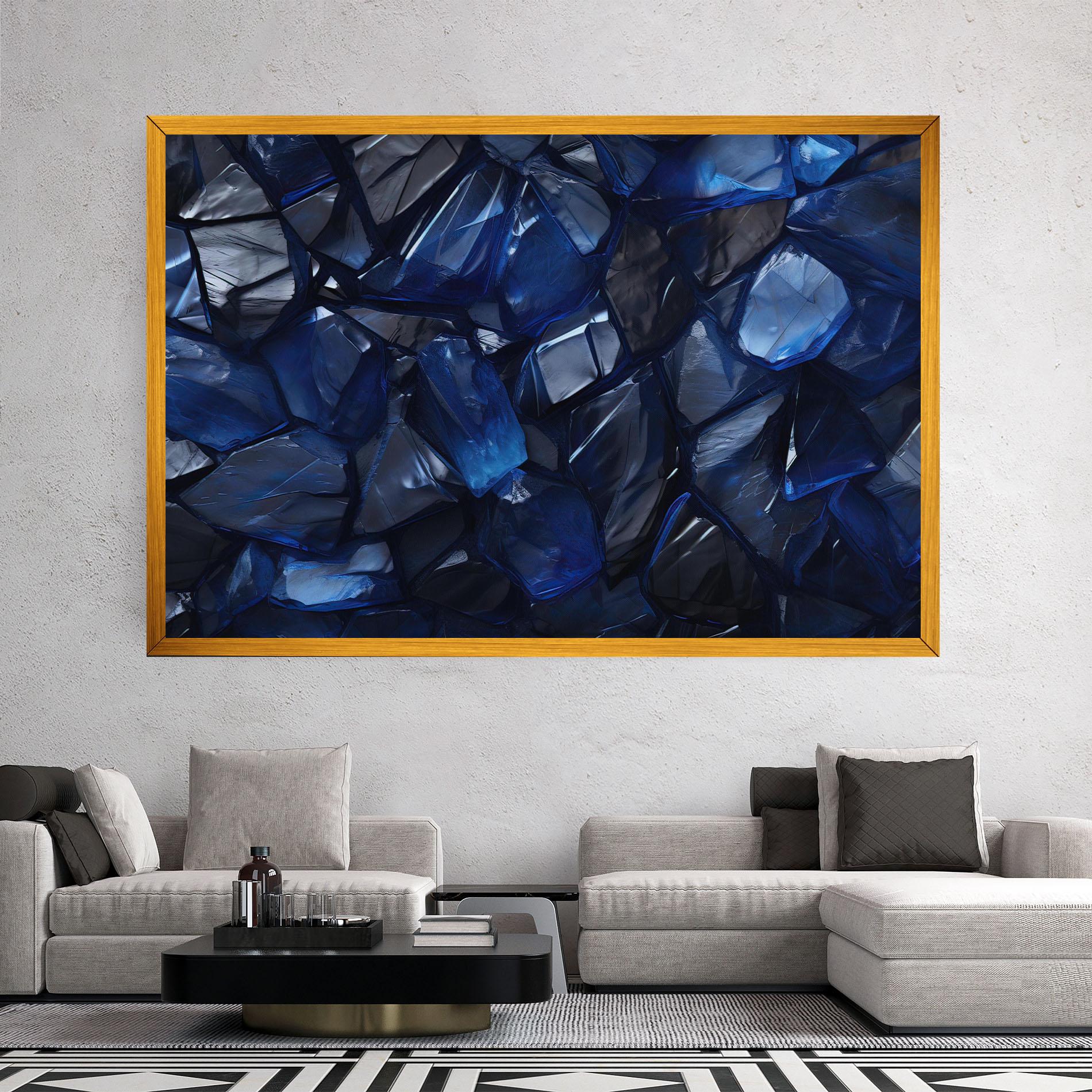 Картина на платно Blue Crystal Shape mockup 2