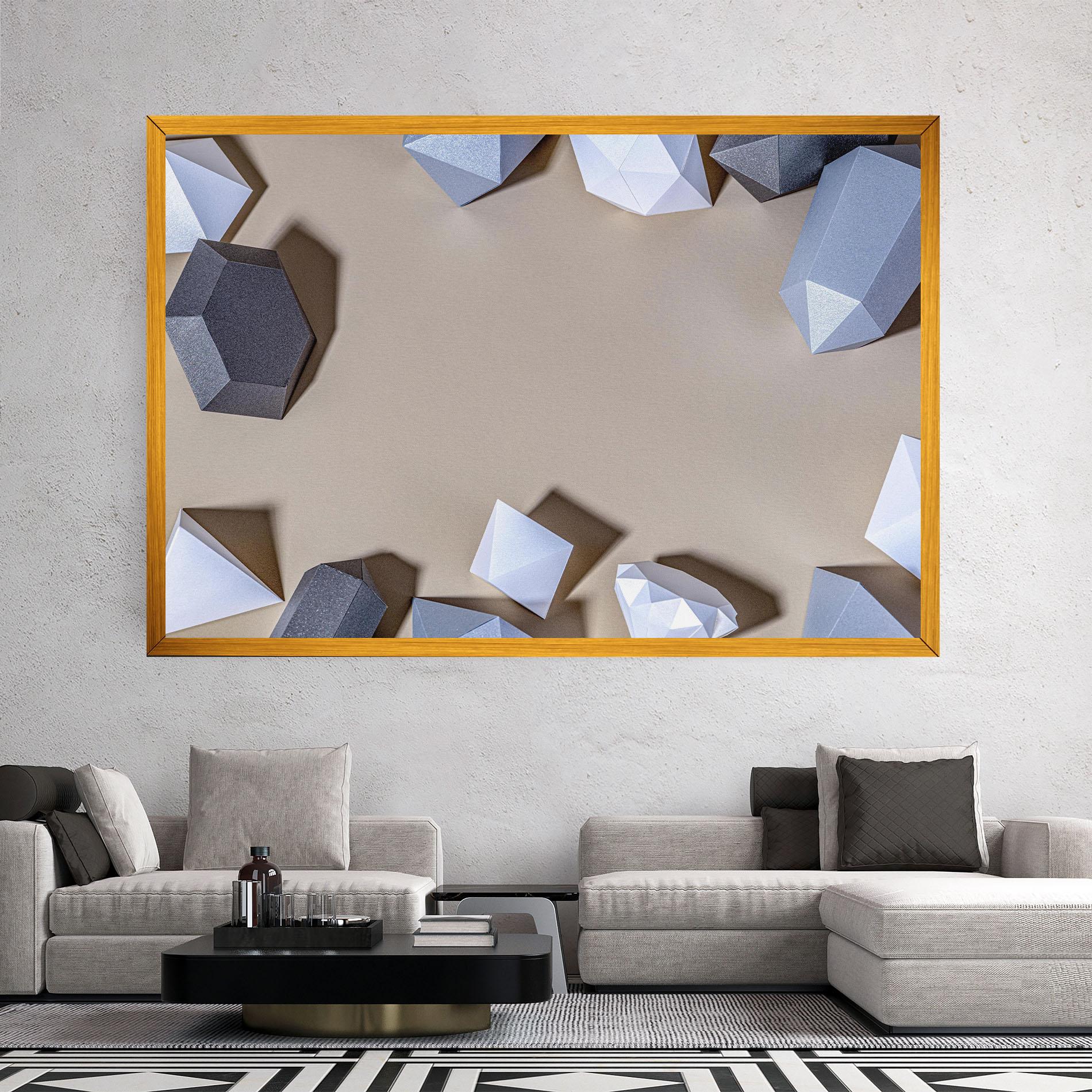 Картина на платно Geometric 3d Shapes mockup 2