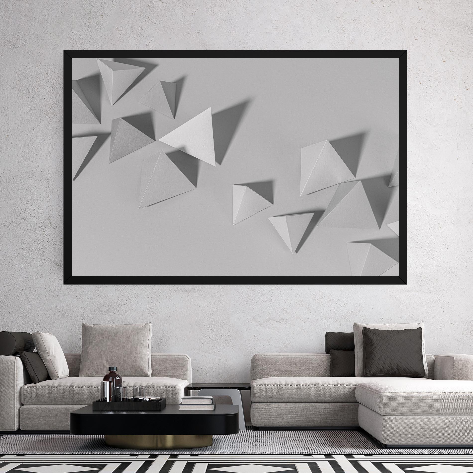 Картина на платно 3d White Triangle mockup 2