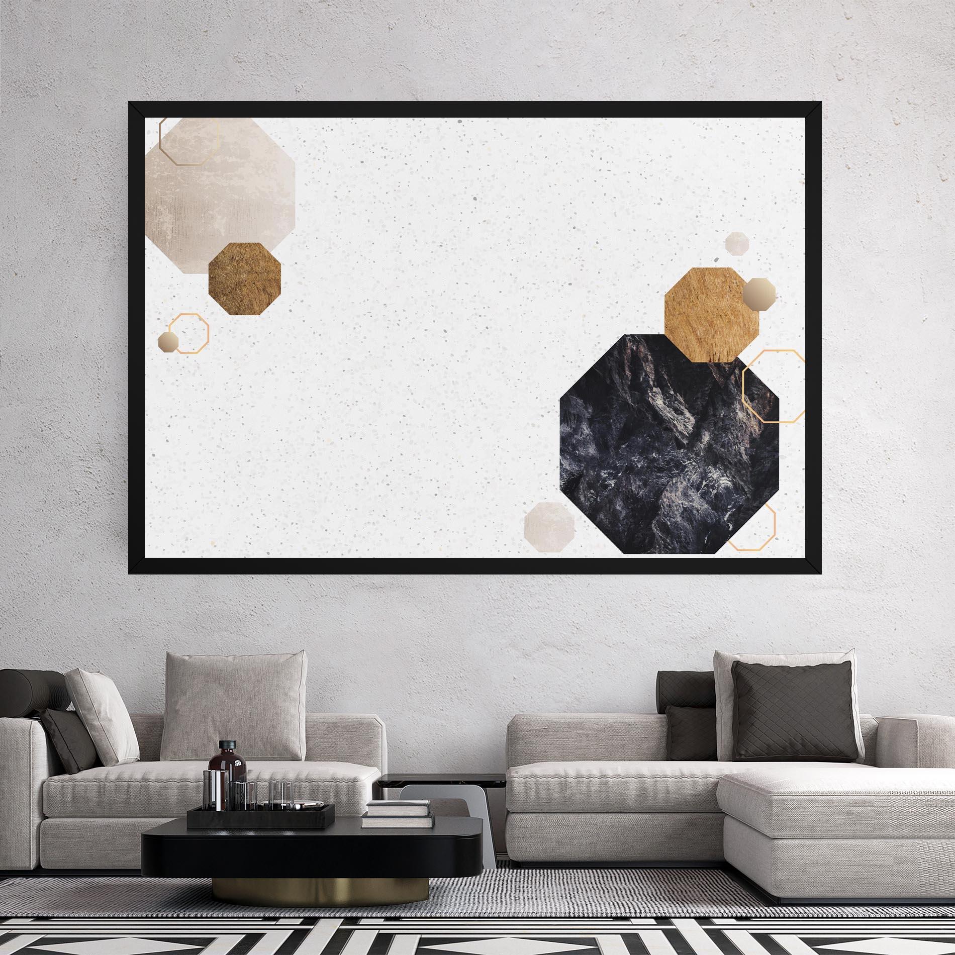 Картина на платно Big Hexagon mockup 2