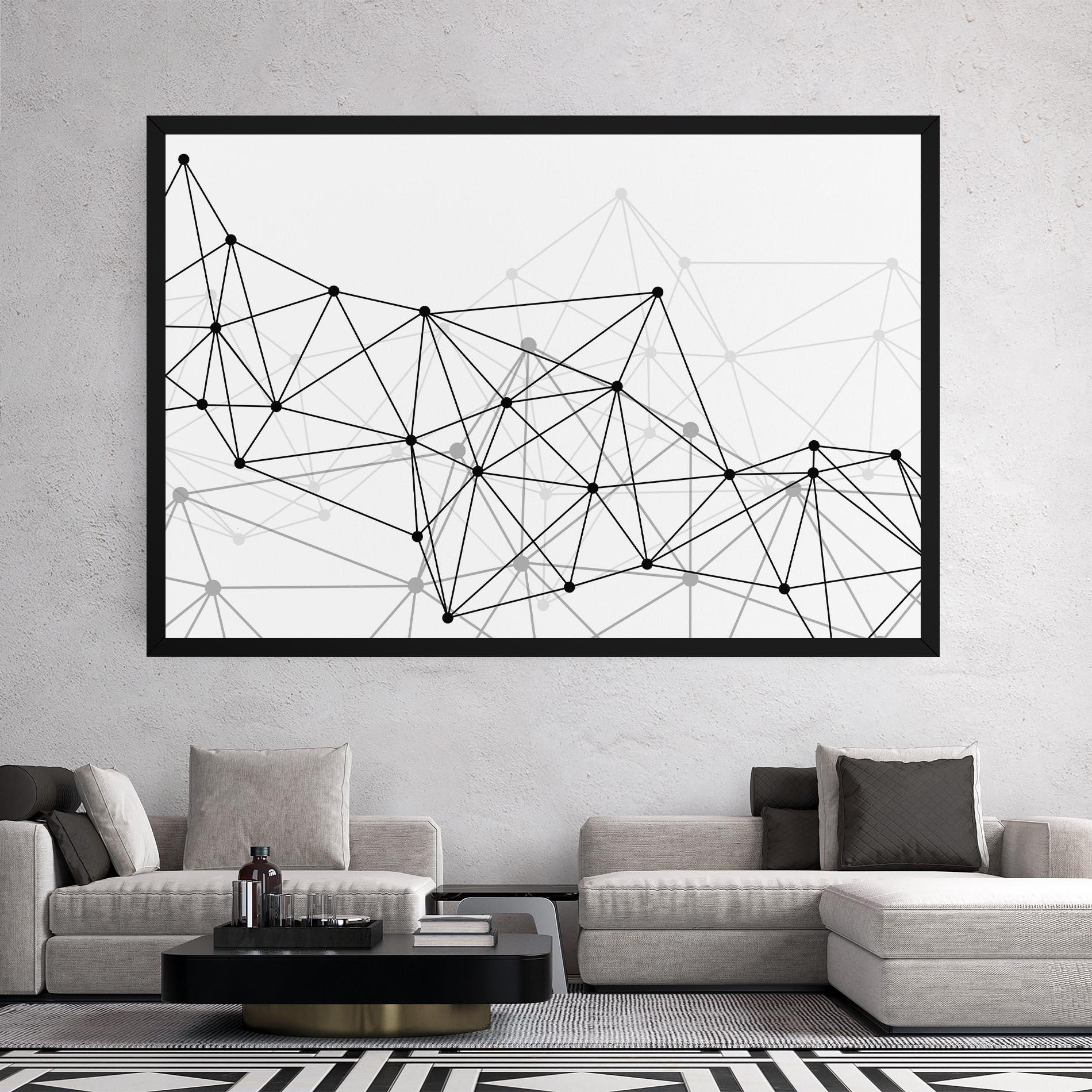 Картина на платно Black Connecting mockup 2