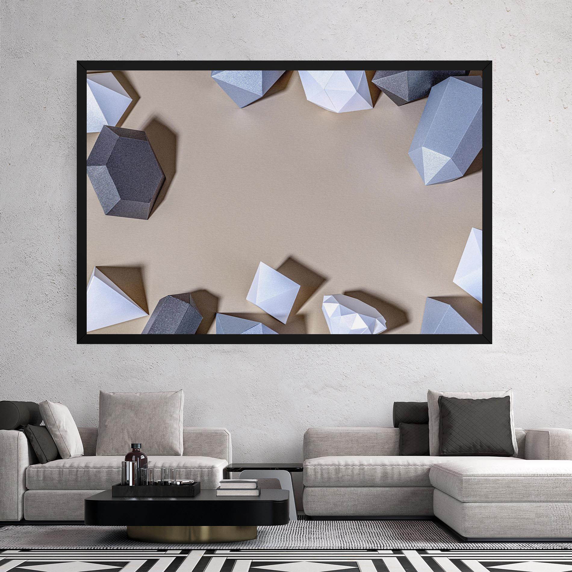 Картина на платно Geometric 3d Shapes mockup 2